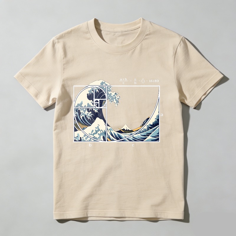 Dorawear™ Wave Fibonacci Golden Ratio Art T Shirt