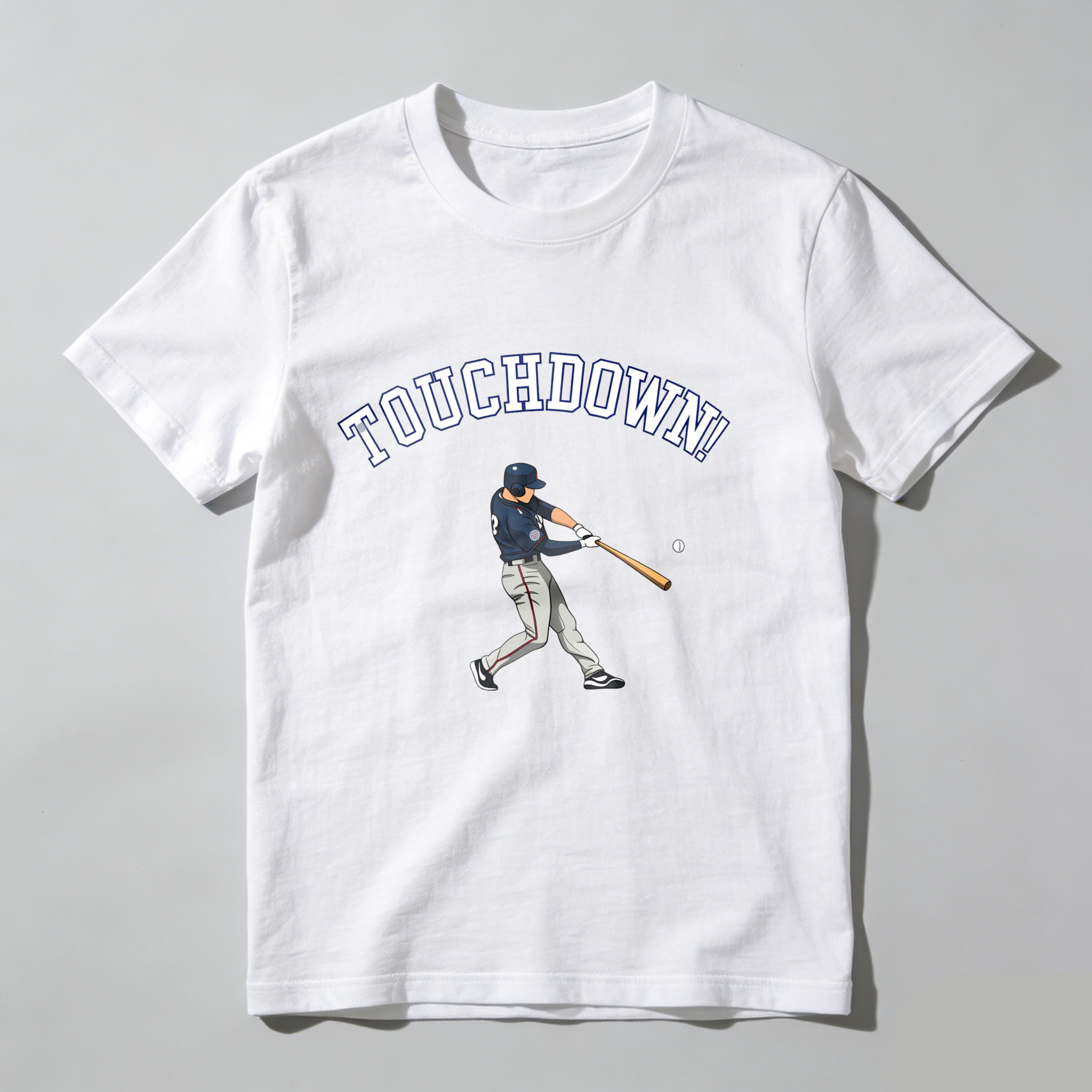Dorawear™ Dynamic Baseball Player Touchdown Bat Swing T-Shirt