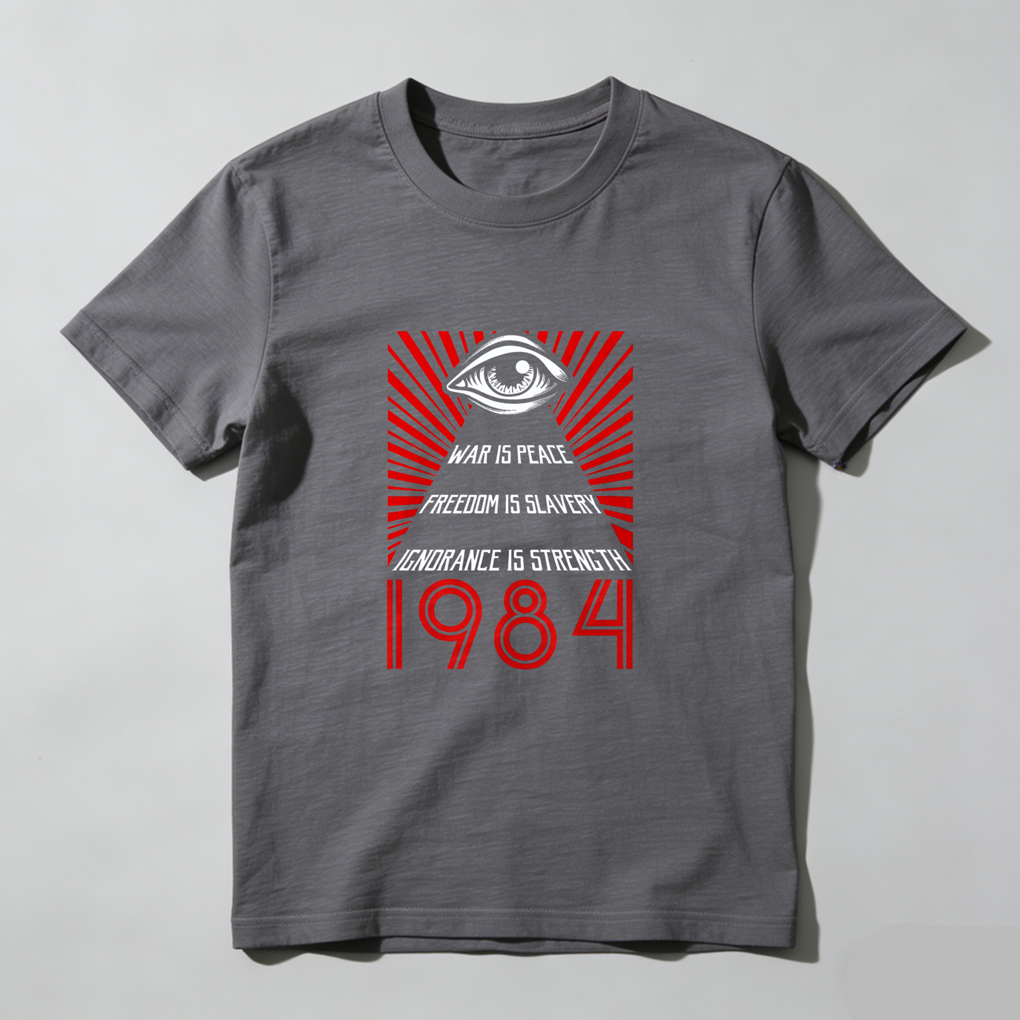 Dorawear™ Big Brother Eye 1984 War Is Peace Freedom Is Slavery Ignorance Is Strength Pure Cotton Short Sleeve T Shirt-Dorawear