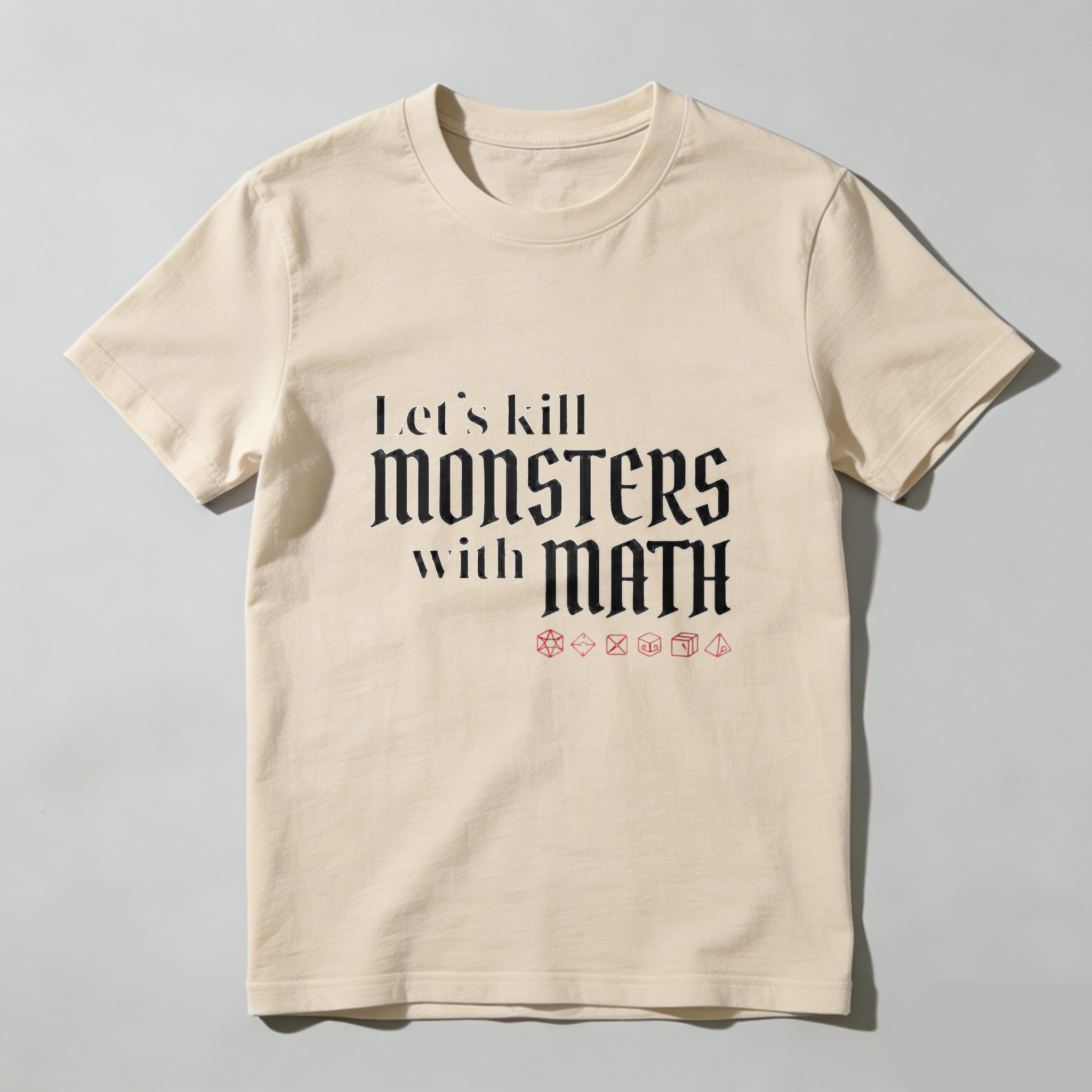 Dorawear™ Lets Kill Monsters With Math Pure Cotton Short Sleeve T Shirt-Dorawear