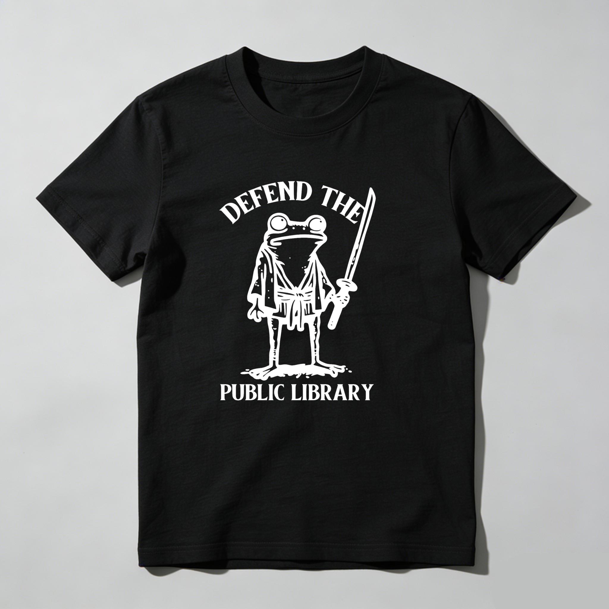 Dorawear™ Defend The Public Library Frog Samurai T Shirt