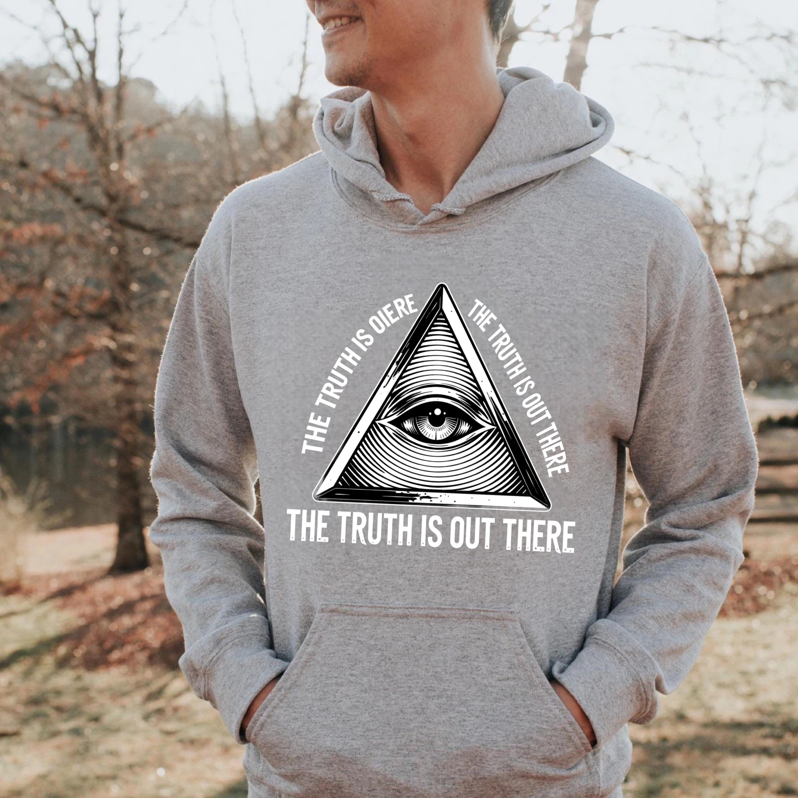 Dorawear™ The Truth Is Out There All Seeing Eye Hoodie Black Sweatshirt With Eye In Pyramid Design For Men And Women Xl-Dorawear