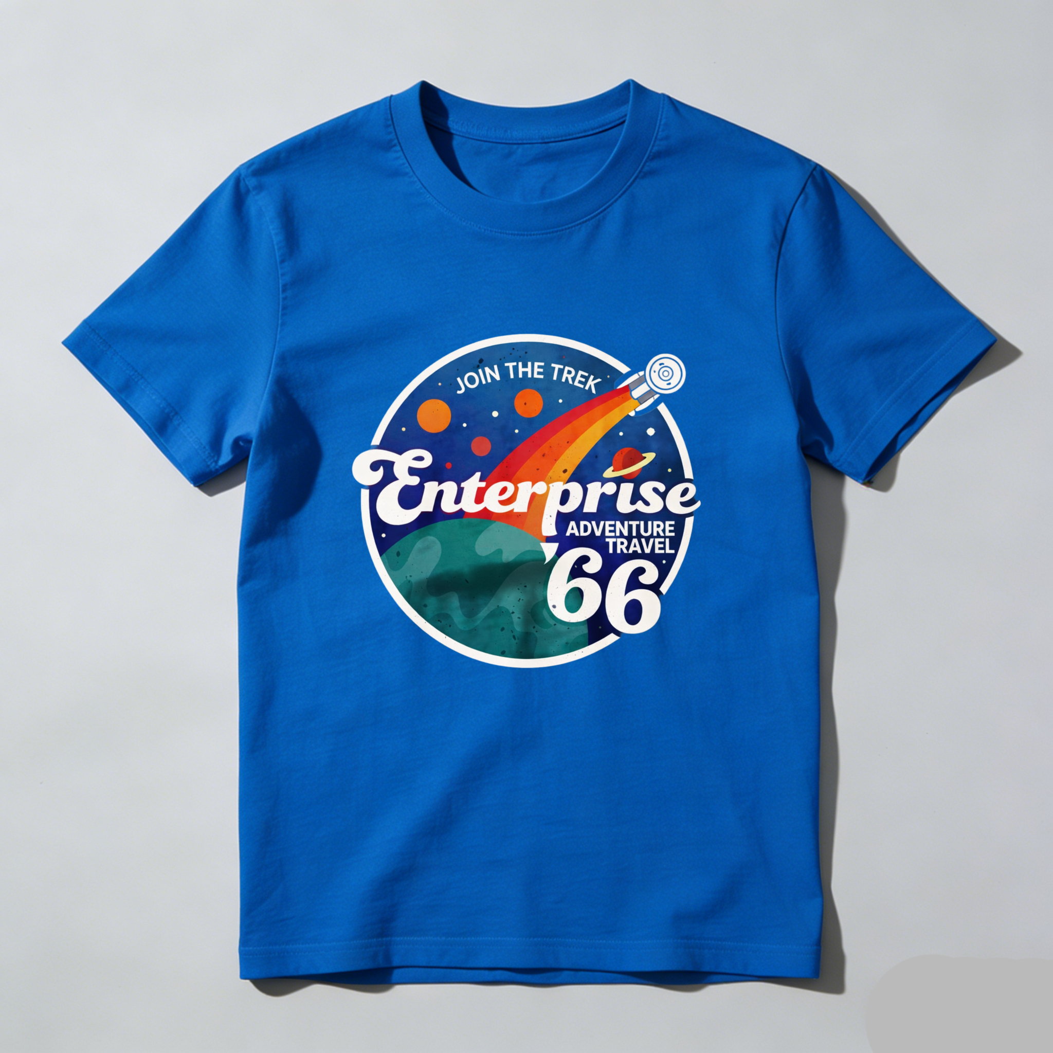 Dorawear™ Enterprise Adventure Travel 66 Join The Trek Pure Cotton Short Sleeve T Shirt-Dorawear