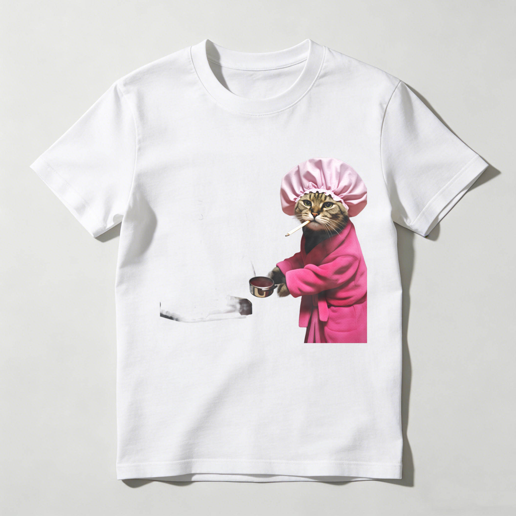Dorawear™ Cat Wearing Pink Chef Hat And Coat T Shirt