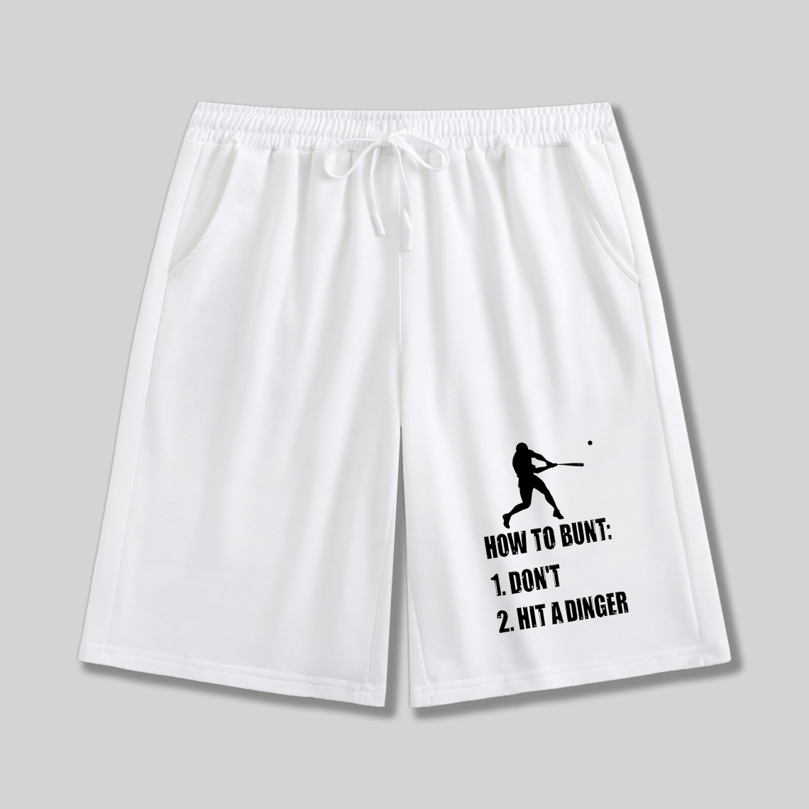 Dorawear™ How To Bunt Baseball Player Silhouette With Text Shorts(1)-Dorawear