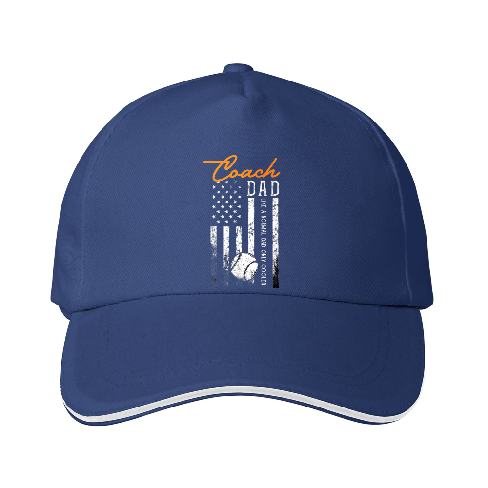 Dorawear™ Baseball Cap Coach Dad American Flag And Baseball Design For Father And Coach