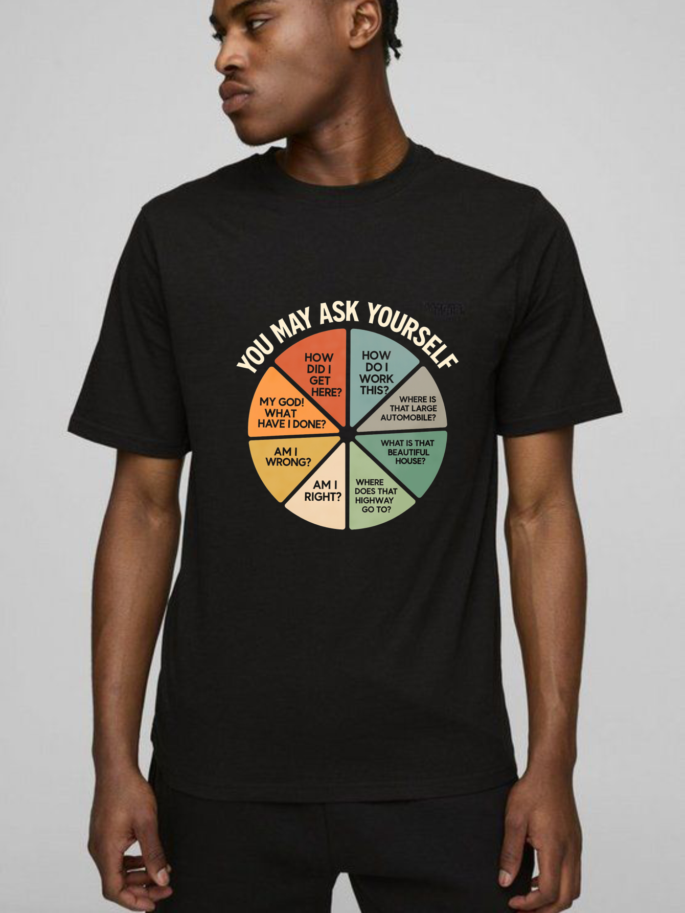 Dorawear™ You May Ask Yourself Wheel Of Questions T Shirt