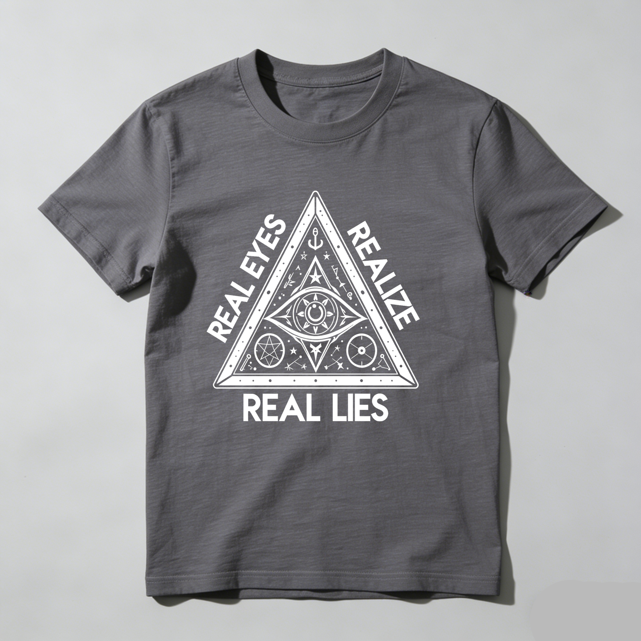 Dorawear™Real Eyes Realize Real Lies Pyramid Symbol  T Shirt