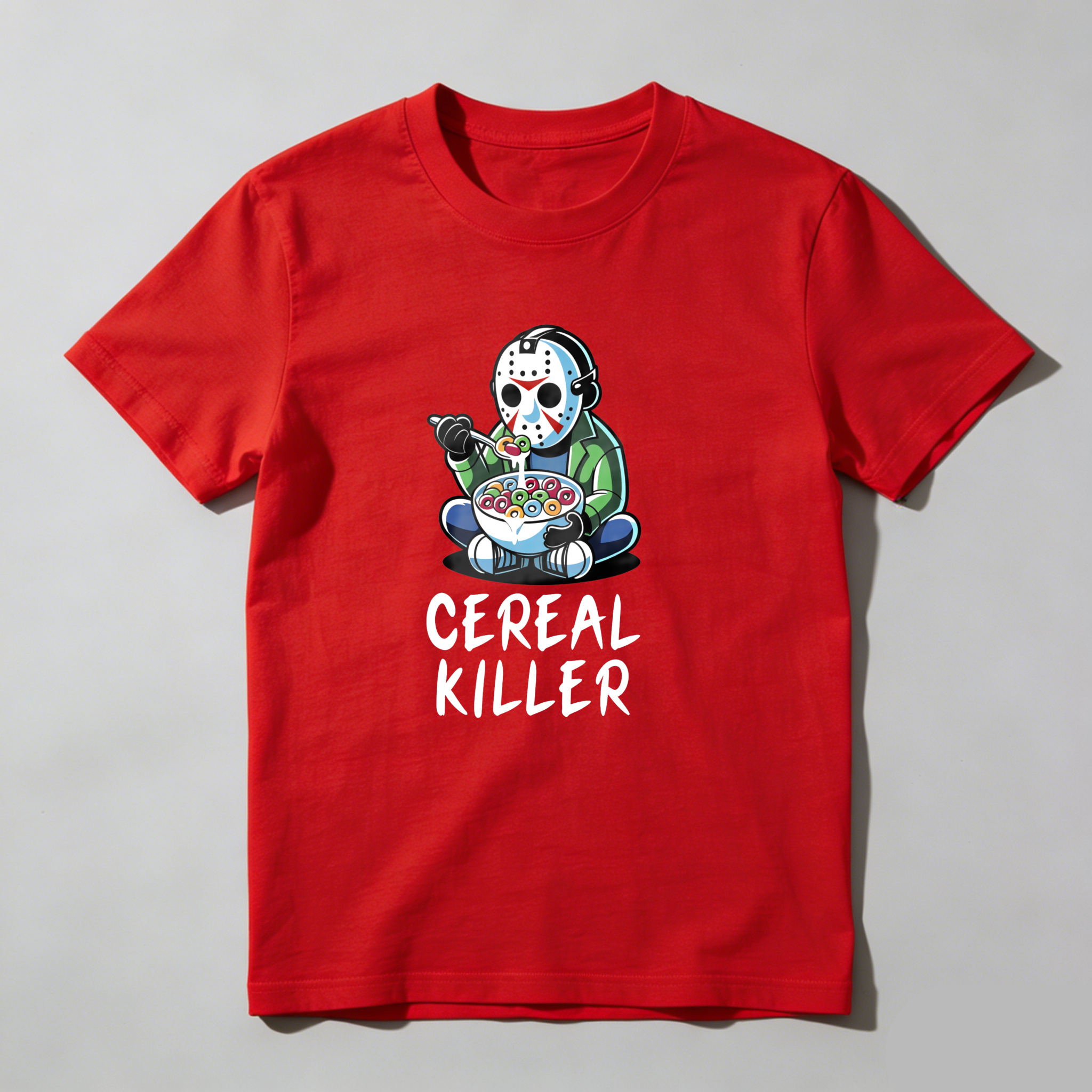 Cereal Killer Character Eating Cereal tshirt 100% cotton