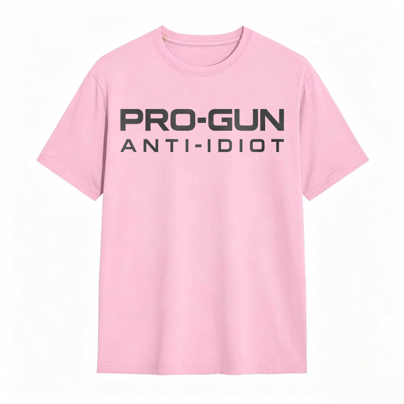 Pro-Gun Anti-Idiot Graphic Print Cotton Shirt