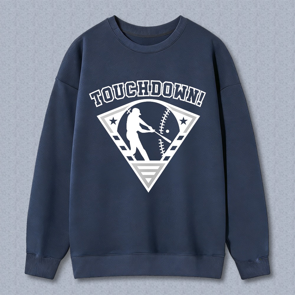 Dorawear™ Baseball Player With Bat And Ball In Diamond Design Touchdown Unisex Classic Sweatshirt