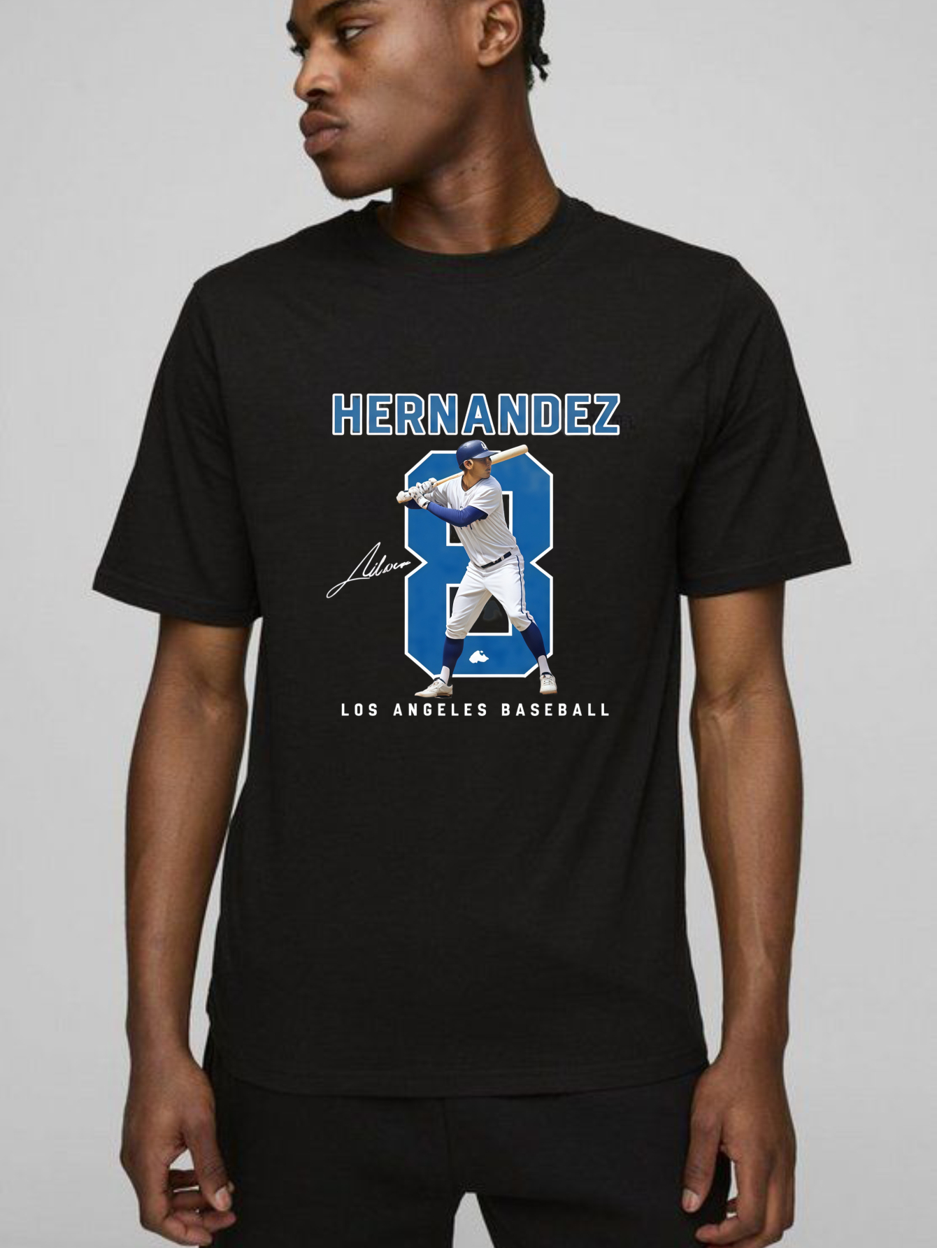 Dorawear™  Hernandez Number Eight Baseball Player Signature Los Angeles T Shirt