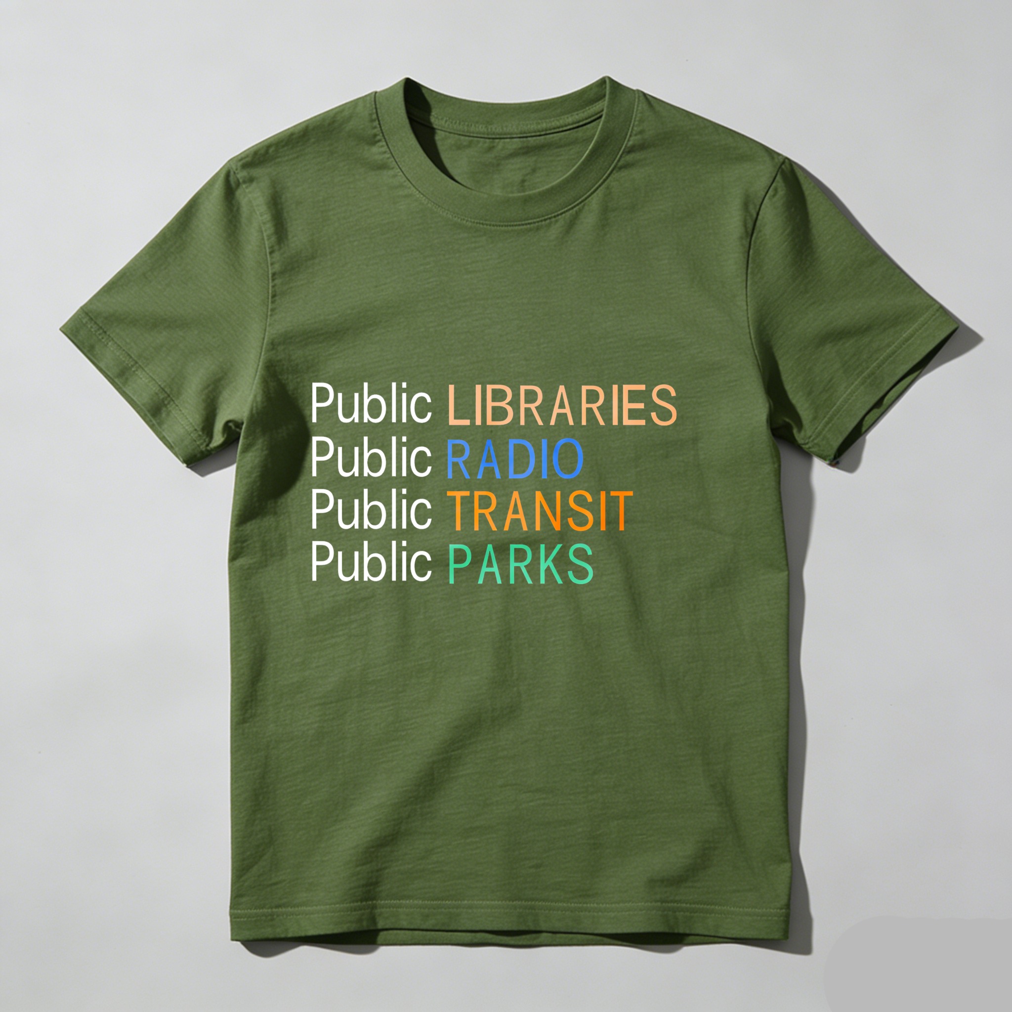 Dorawear™ Public Libraries Public Radio Public Transit Public Parks T Shirt