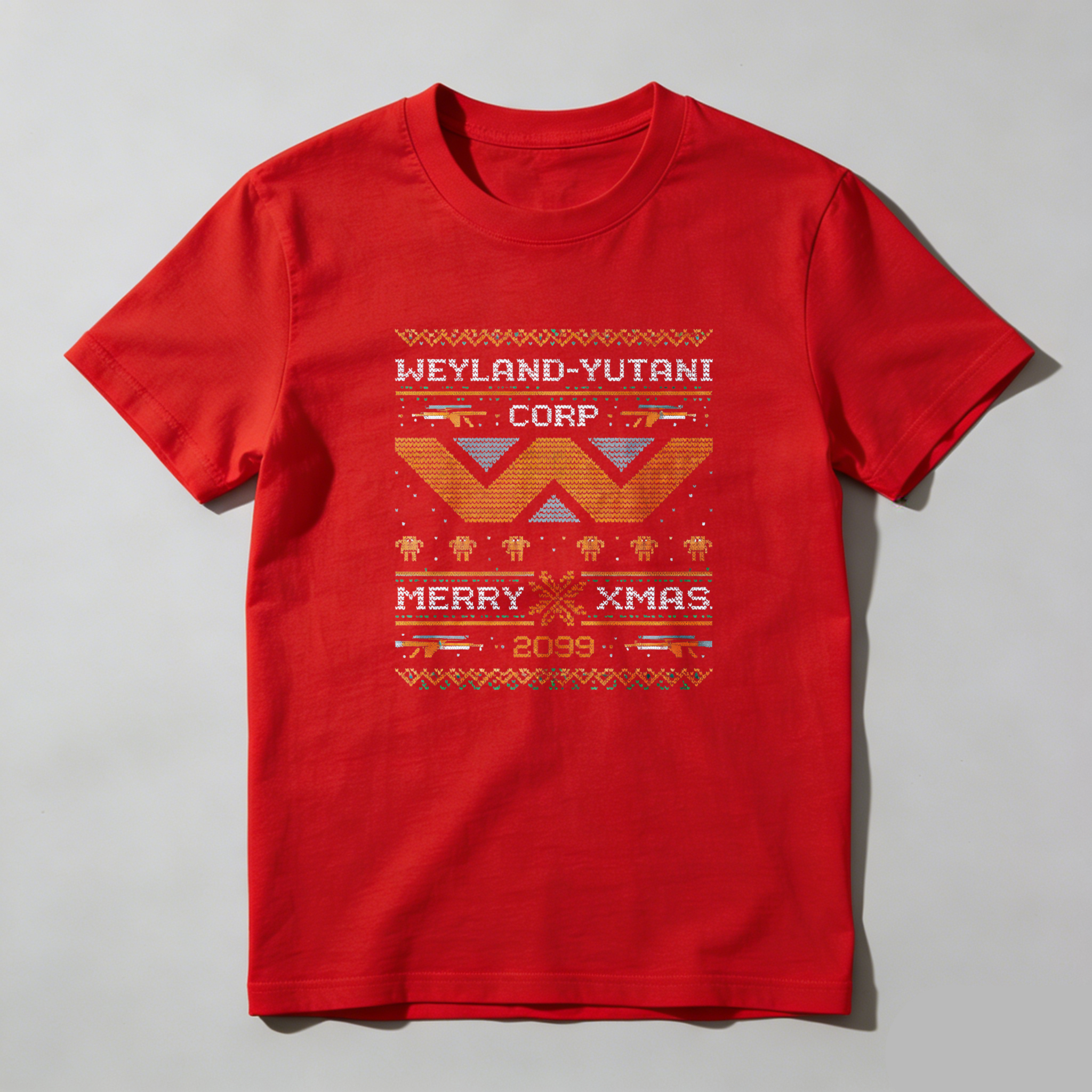 Dorawear™ Weyland Yutani Corp Merry Xmas 2099 Pure Cotton Short Sleeve T Shirt-Dorawear