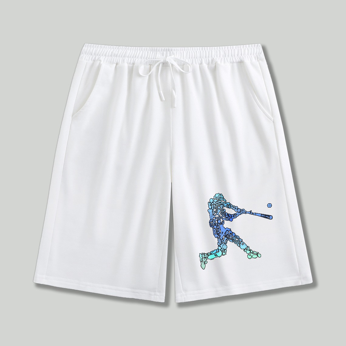 Dorawear™ Baseball Player Silhouette Pattern Shorts-Dorawear