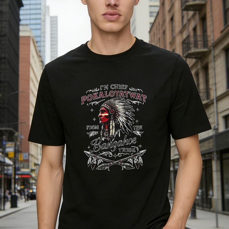 I'm Chief Pokalotatwat From The Bangahoe Tribe Native American Headdress Graphic Unisex Classic T-shirt