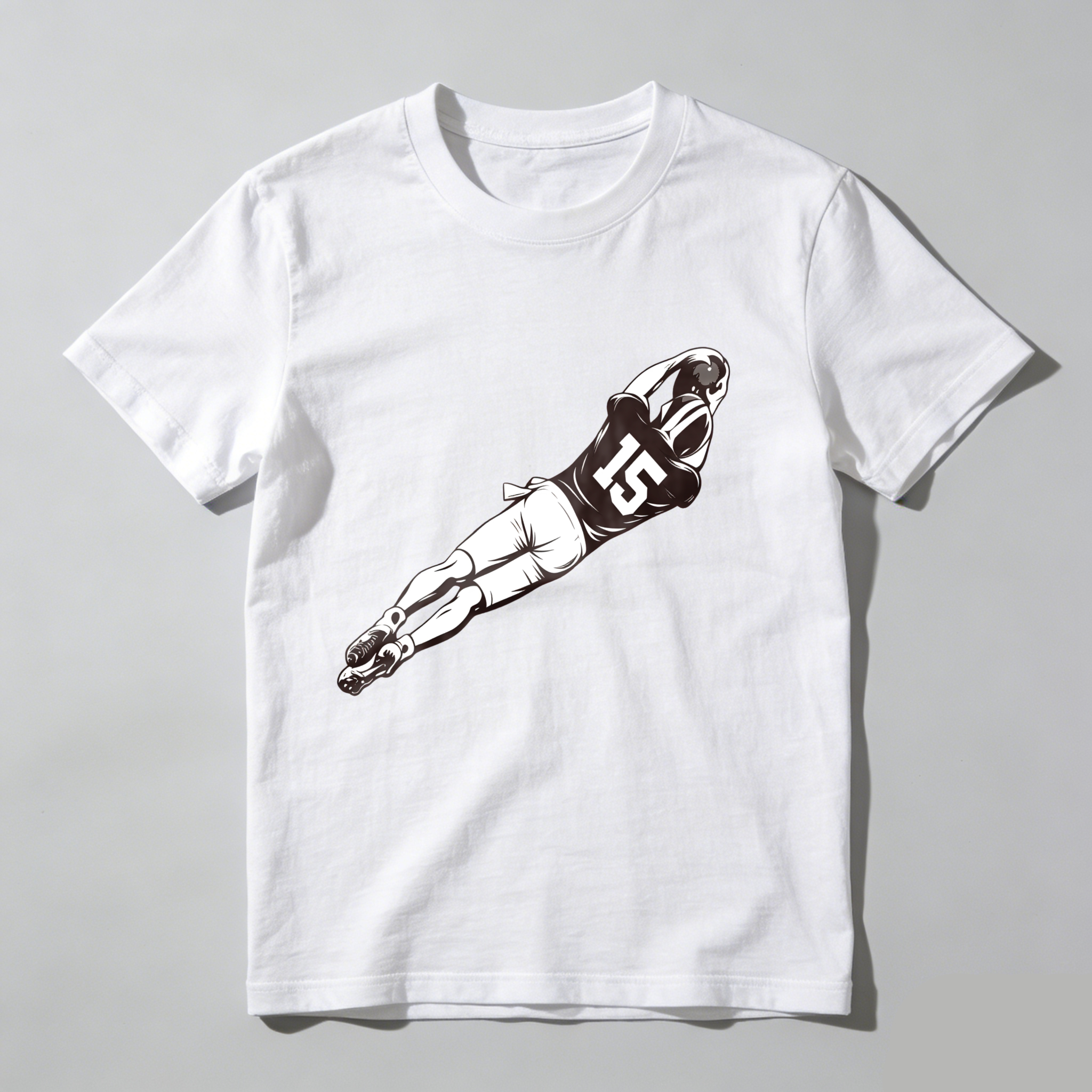 Dorawear™Football Player In Mid Air Catching Ball T Shirt