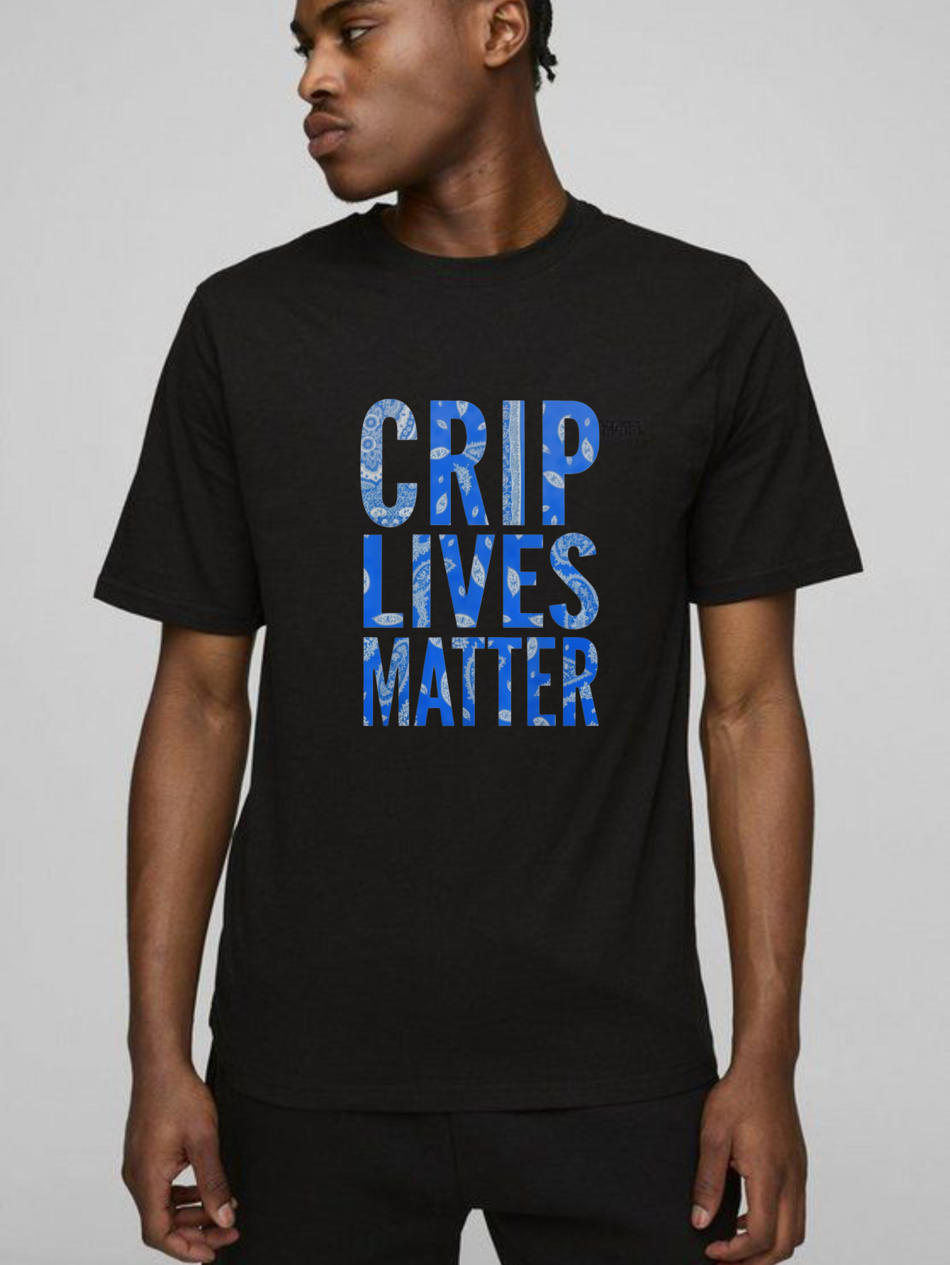 Dorawear™  Crip Lives Matter Pattern Print T Shirt