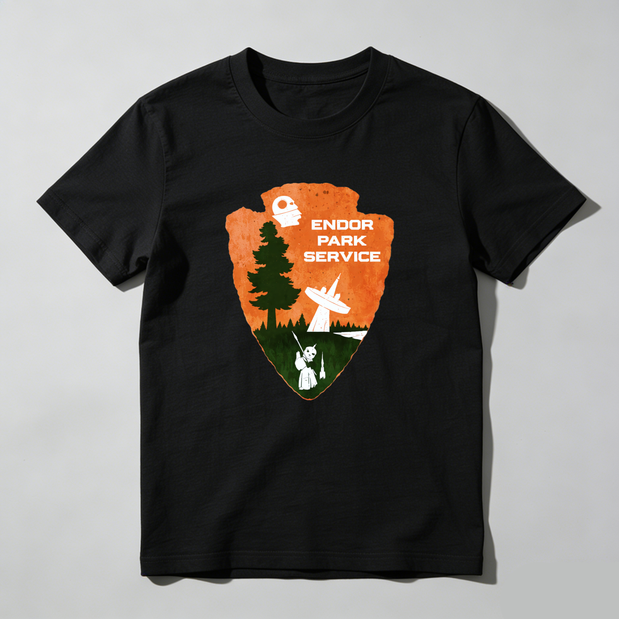 Dorawear™ Endor Park Service Forest Scene Pure Cotton Short Sleeve T-Shirt-Dorawear
