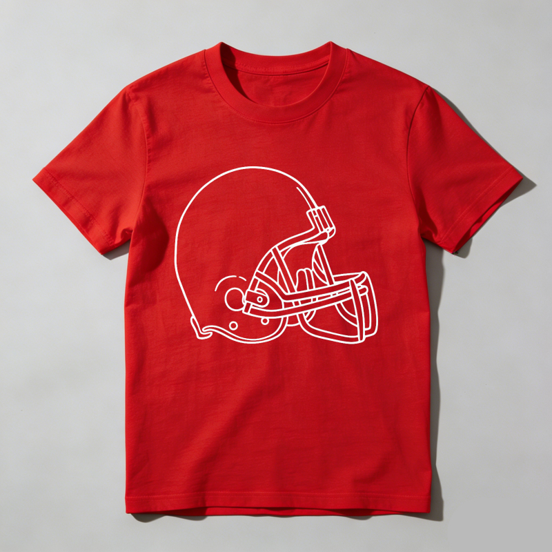 Dorawear™ Football Helmet Outline Design Print T Shirt