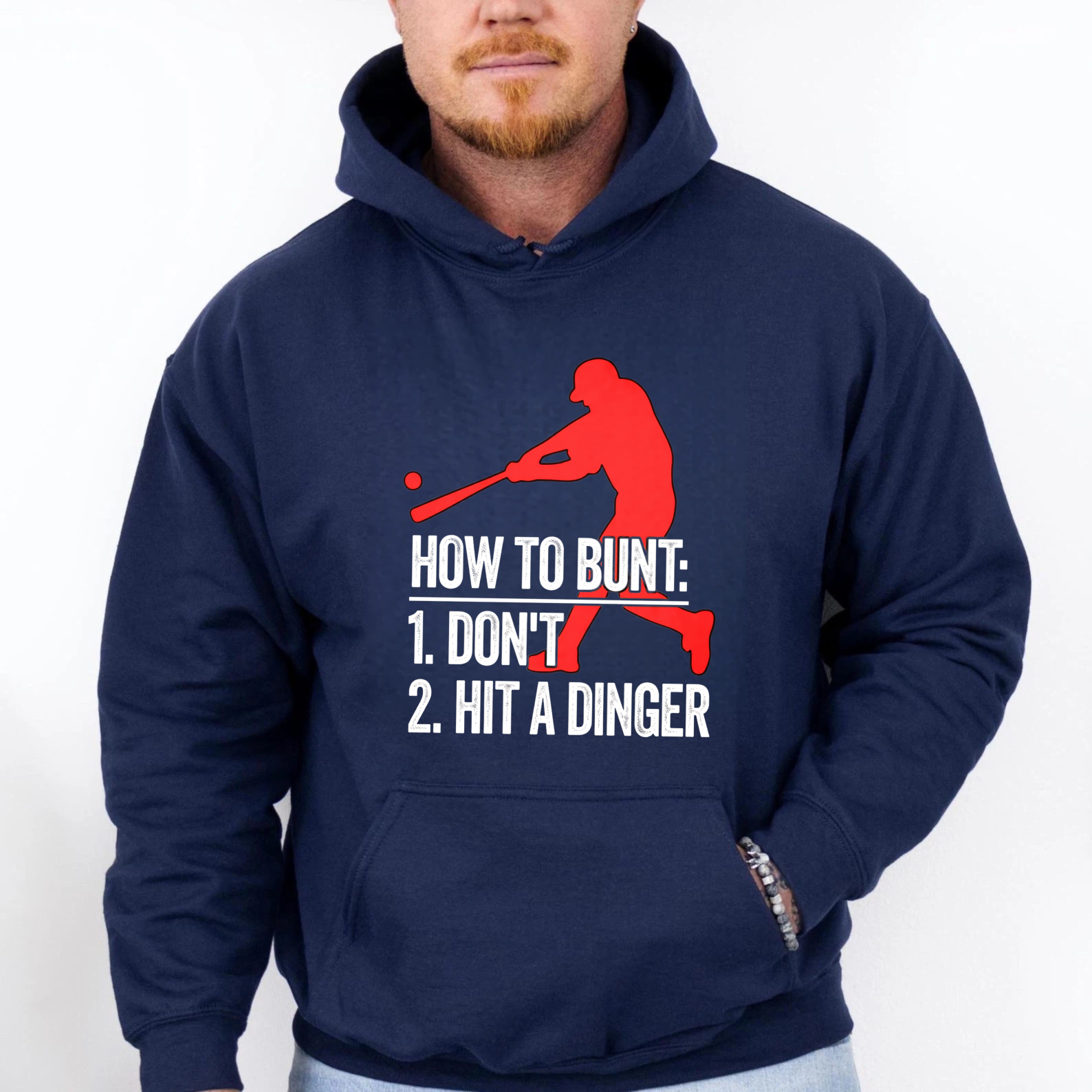 Dorawear™ How To Bunt Dont Hit A Dinger Baseball Hoodie For Men And Women Funny Sports Sweatshirt With Humor Graphic Design-Dorawear