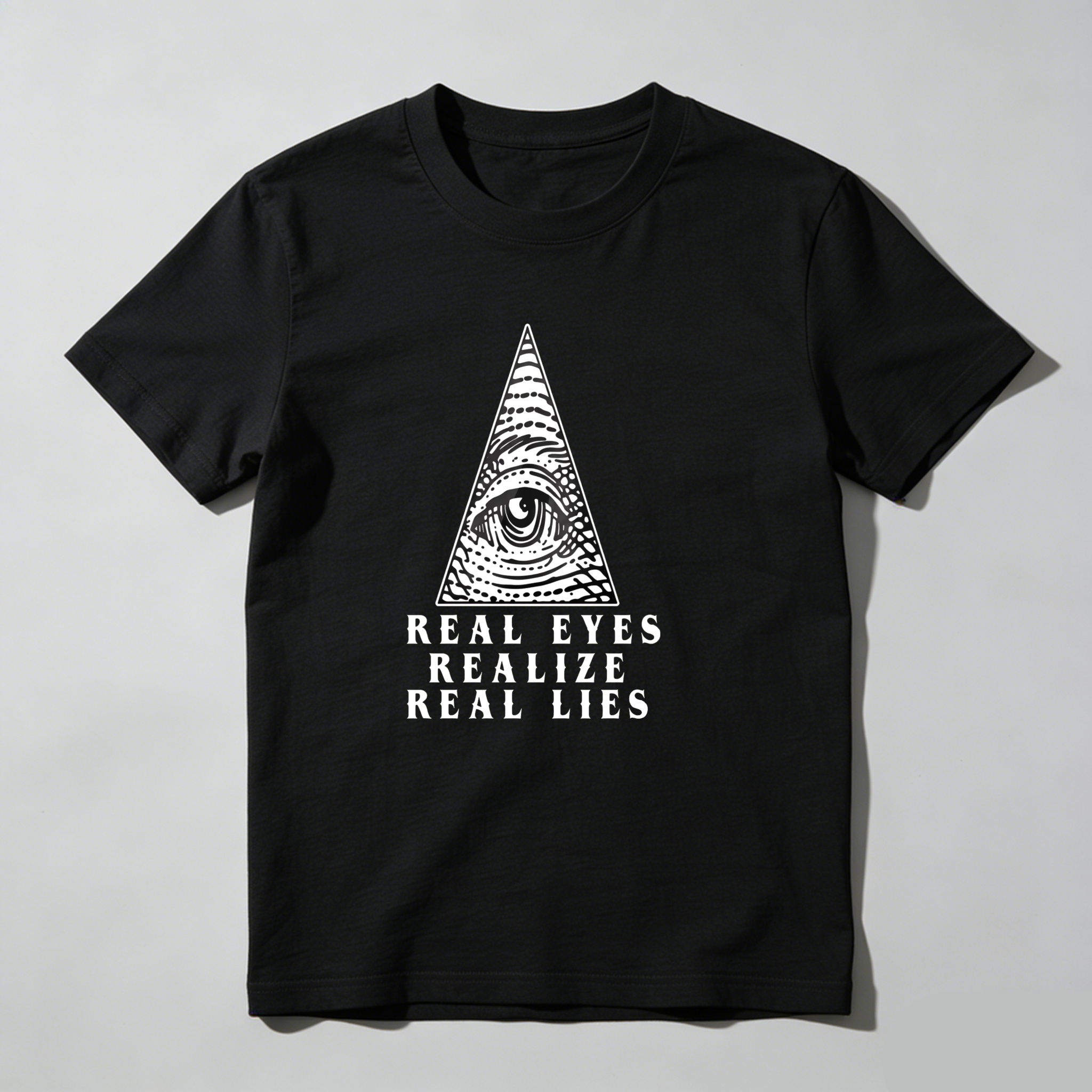 Dorawear™Real Eyes Realize Real Lies Pyramid Eye  T Shirt