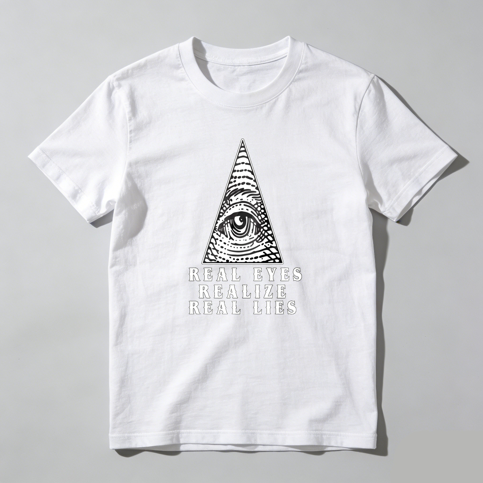 Dorawear™Real Eyes Realize Real Lies Pyramid Eye  T Shirt