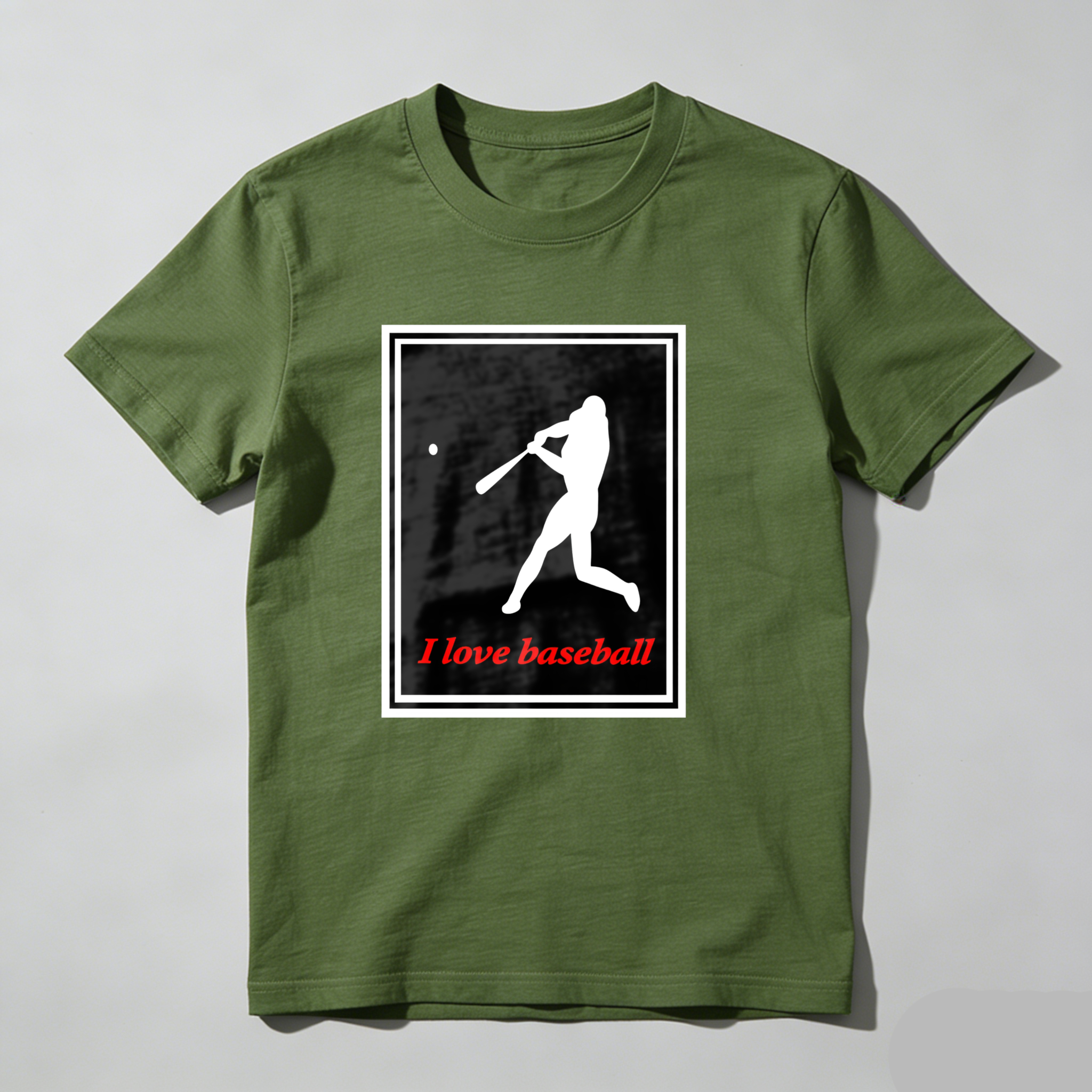 Dorawear™ Baseball Player Silhouette With Text I Love Baseball  T Shirt