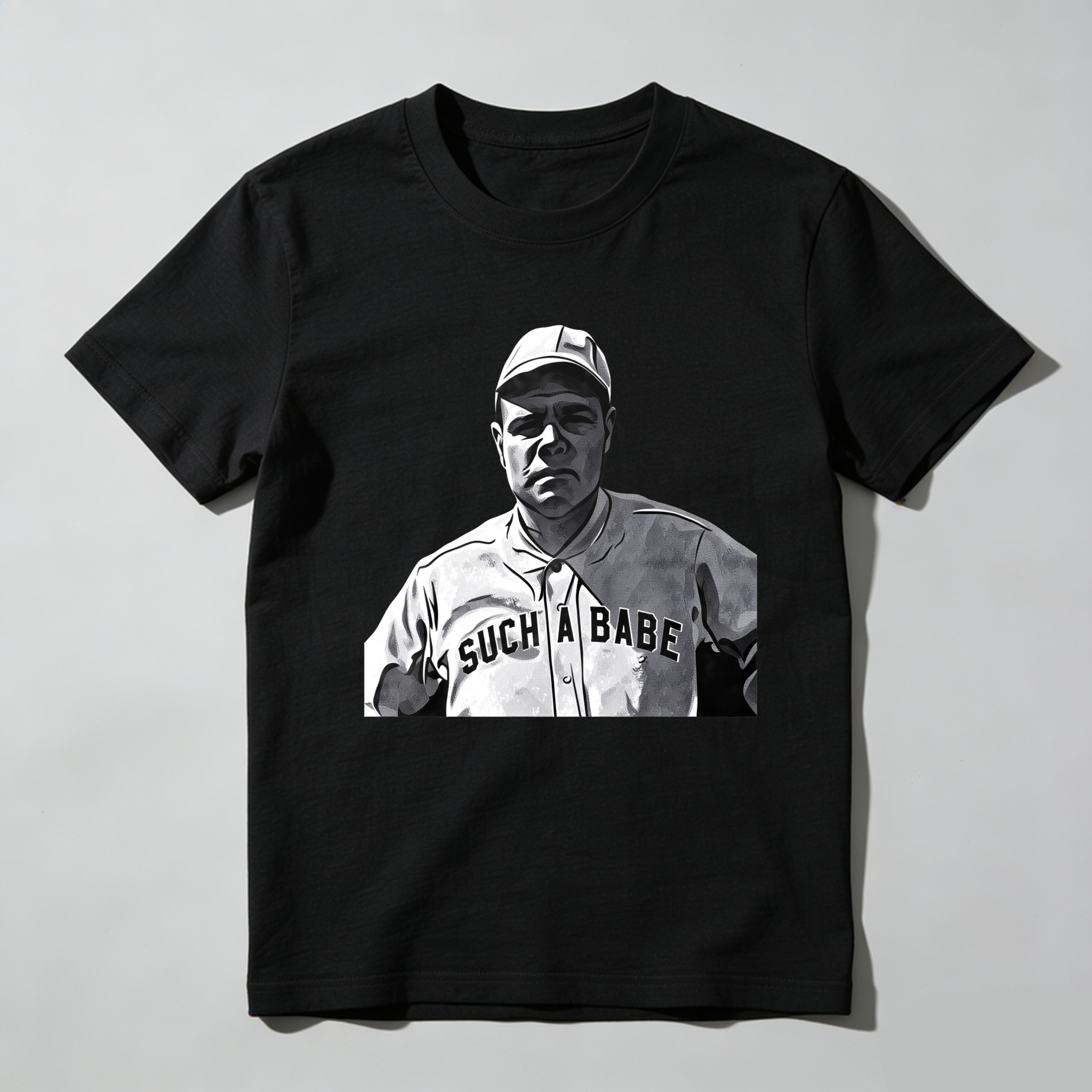 Dorawear™Babe Ruth Baseball Player Portrait Print T Shirt