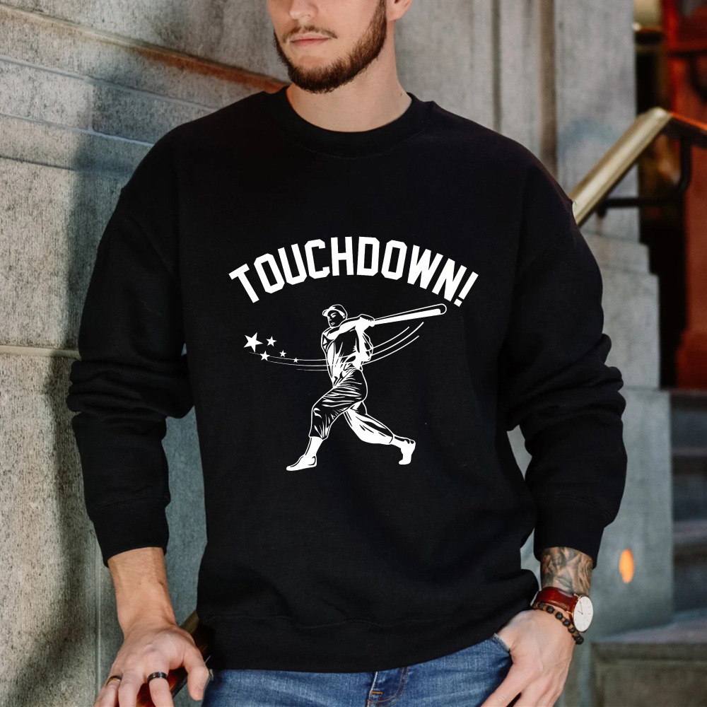 Dorawear™ Touchdown Baseball Player With Bat And Stars Unisex Classic Sweatshirt