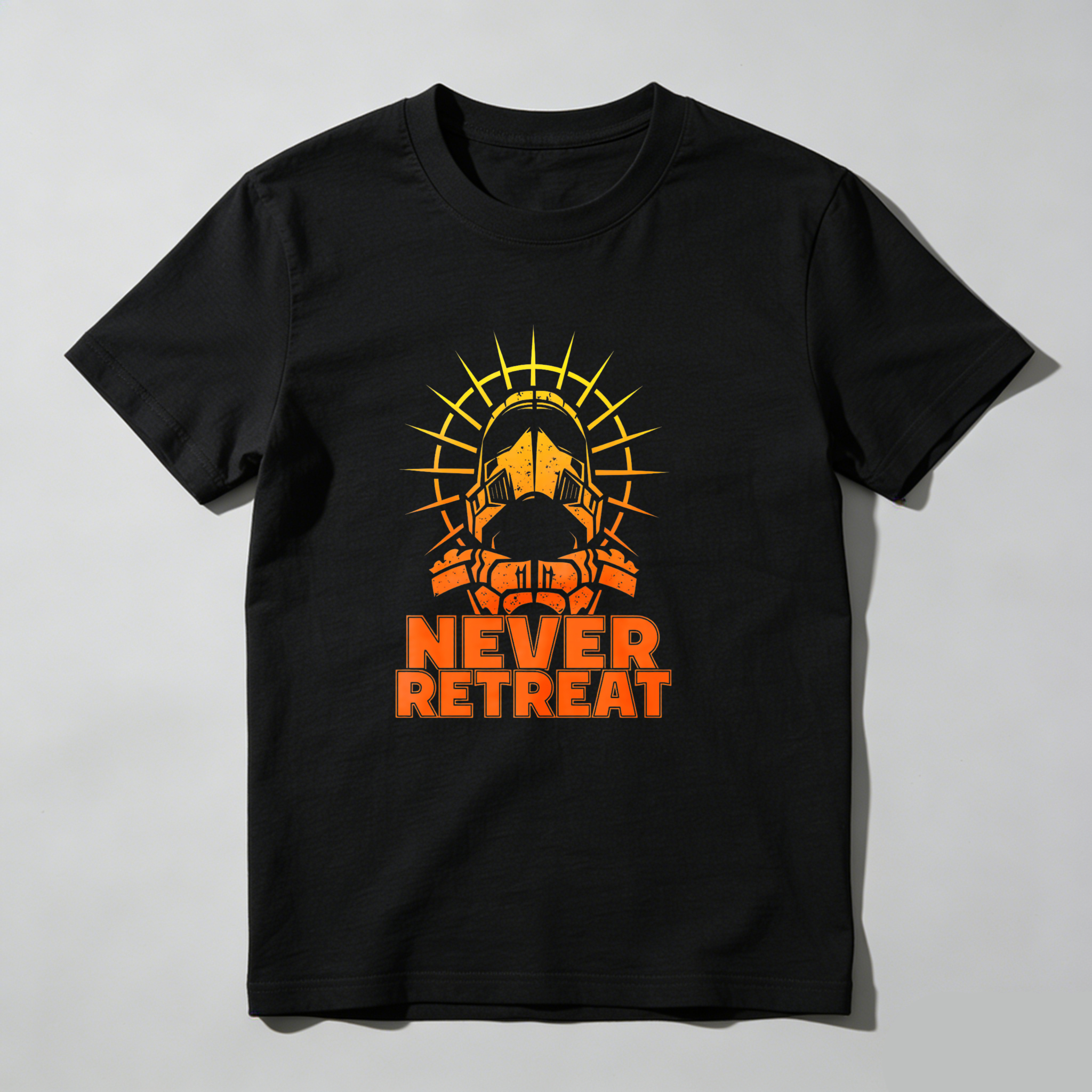 Dorawear™ Never Retreat Warrior Helmet Sunburst T Shirt