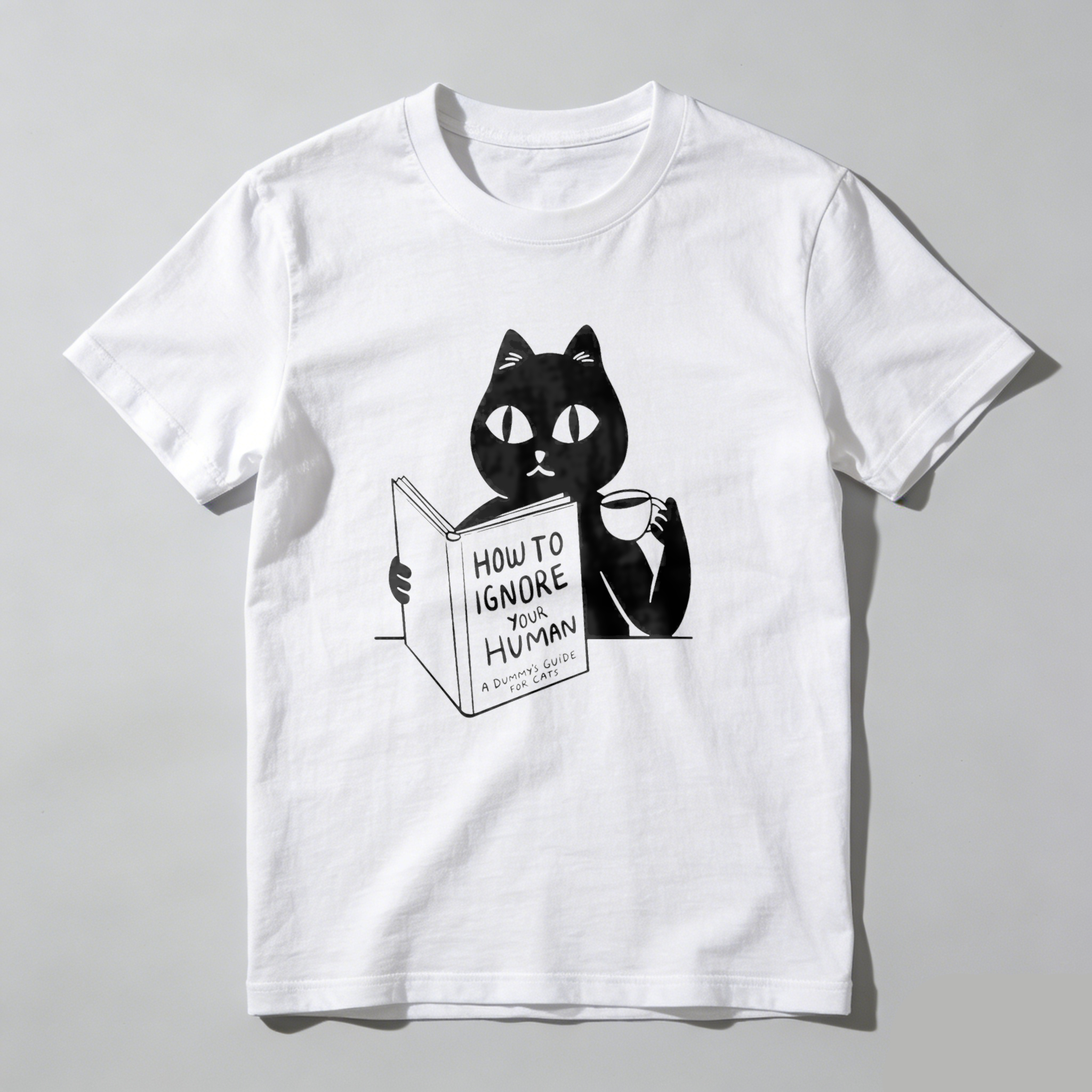 Dorawear Cat Reading Book How To Ignore Your Human T Shirt