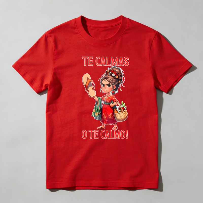 Dorawear™ Funny Mexican Spanish Mom “Calm Or I Will Calm You” Women’s Summer Graphic T-Shirt
