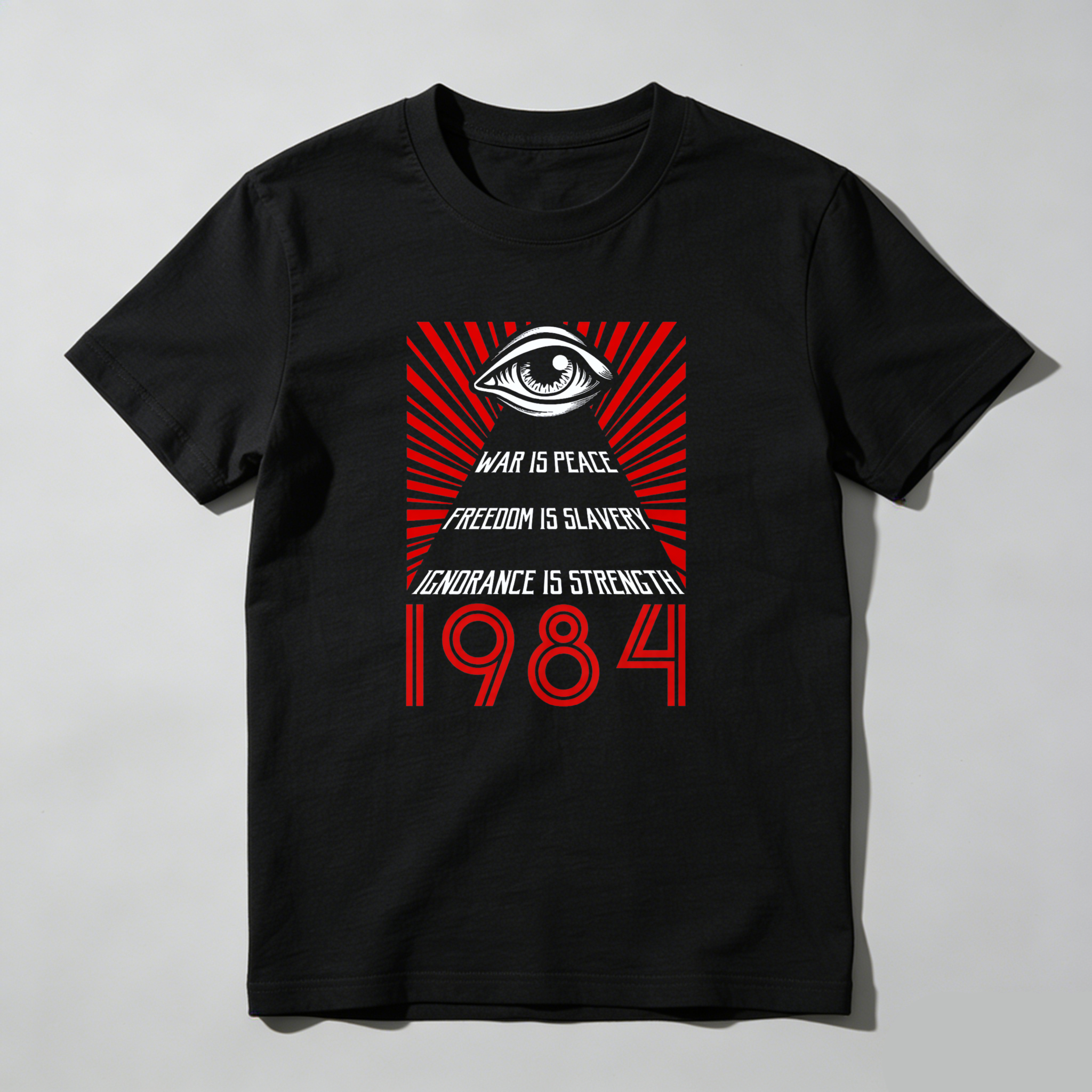 Dorawear™ Big Brother Eye 1984 War Is Peace Freedom Is Slavery Ignorance Is Strength Pure Cotton Short Sleeve T Shirt-Dorawear
