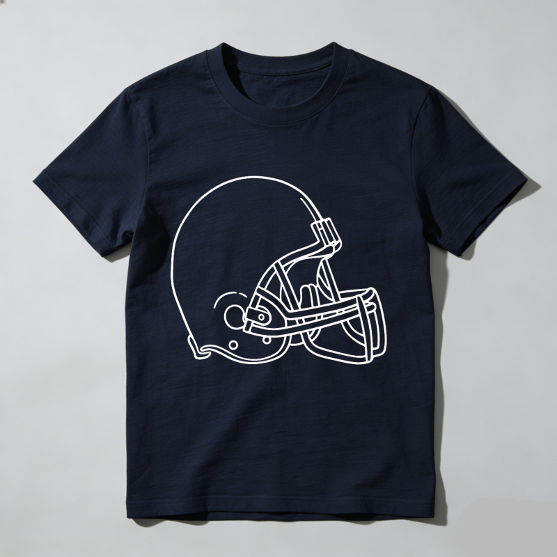 Dorawear™ Football Helmet Outline Design Print T Shirt