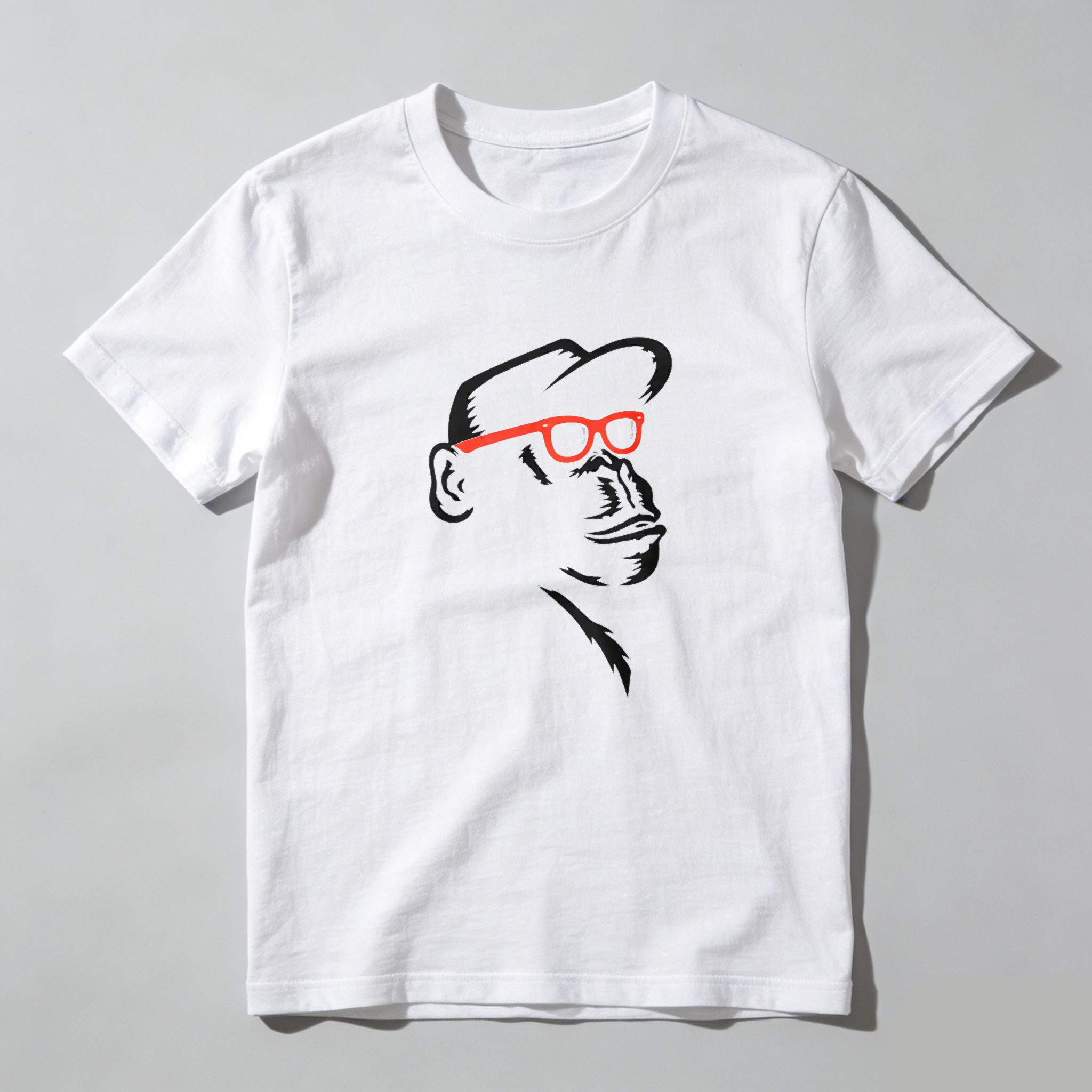 Dorawear Monkey With Red Glasses Pure Cotton Short Sleeve T Shirt