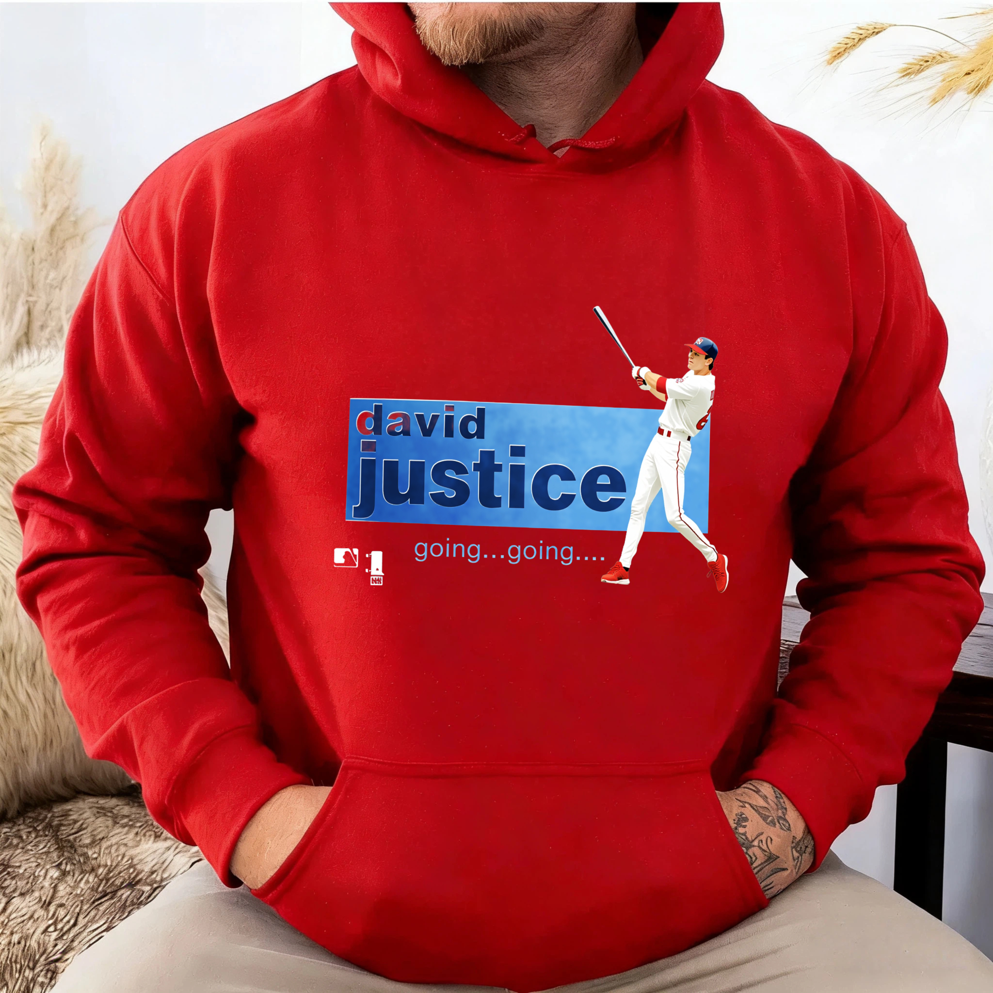 Dorawear™ David Justice Going Going Baseball Player Hoodie Men Women Unisex Sweatshirt Casual Sportswear Fashion Apparel-Dorawear