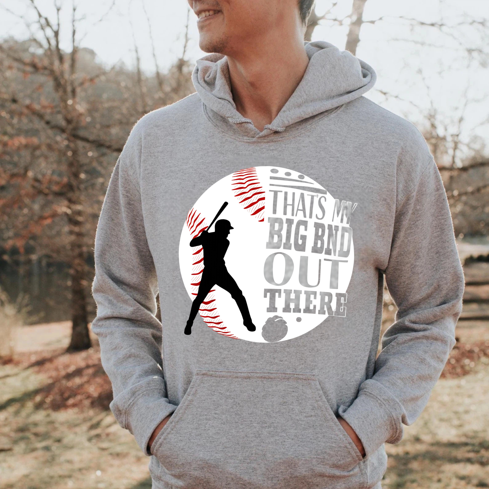 Dorawear™ Baseball Hoodie Thats My Big Bad Out There Baseball Fan Sweatshirt Sport Graphic Pullover Unisex Hooded Shirt-Dorawear