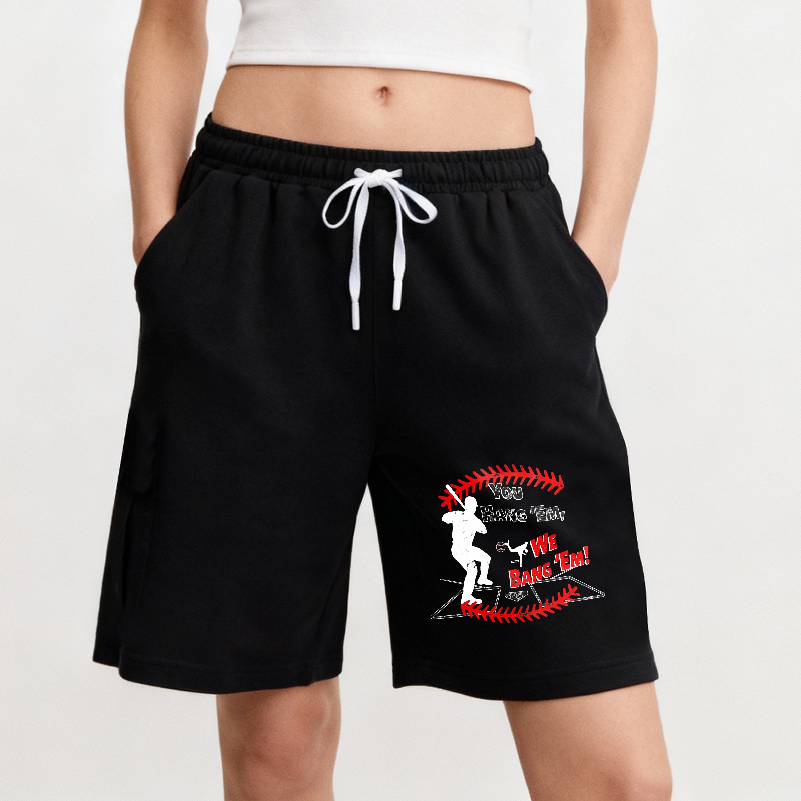 Dorawear™ Baseball Player With Text Nice Hitting You I'll Bang You Shorts-Dorawear