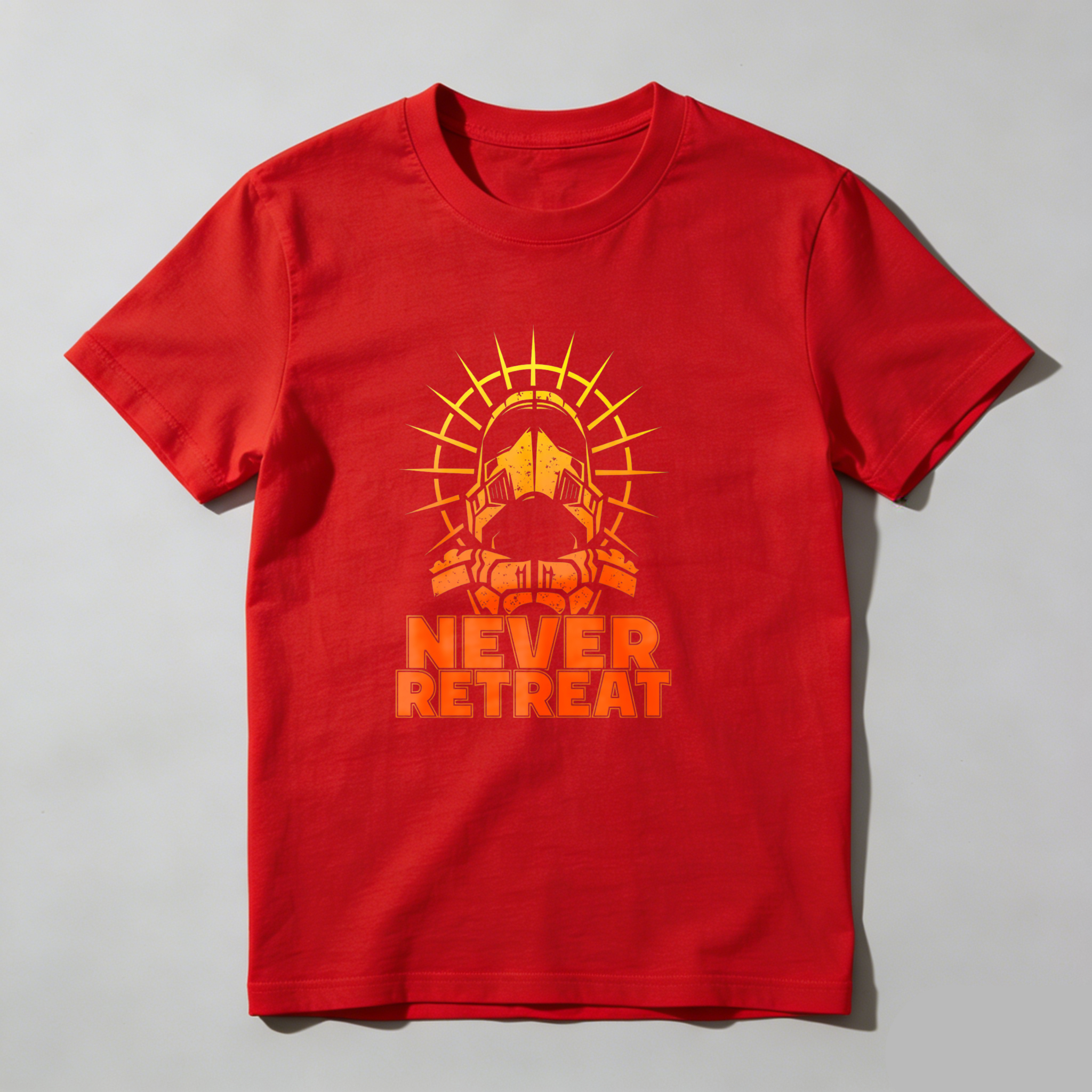 Dorawear™ Never Retreat Warrior Helmet Sunburst T Shirt