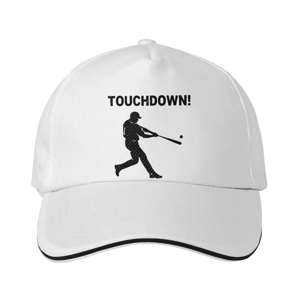 Dorawear™ Baseball Cap Touchdown Text And Baseball Player Silhouette Sports Game