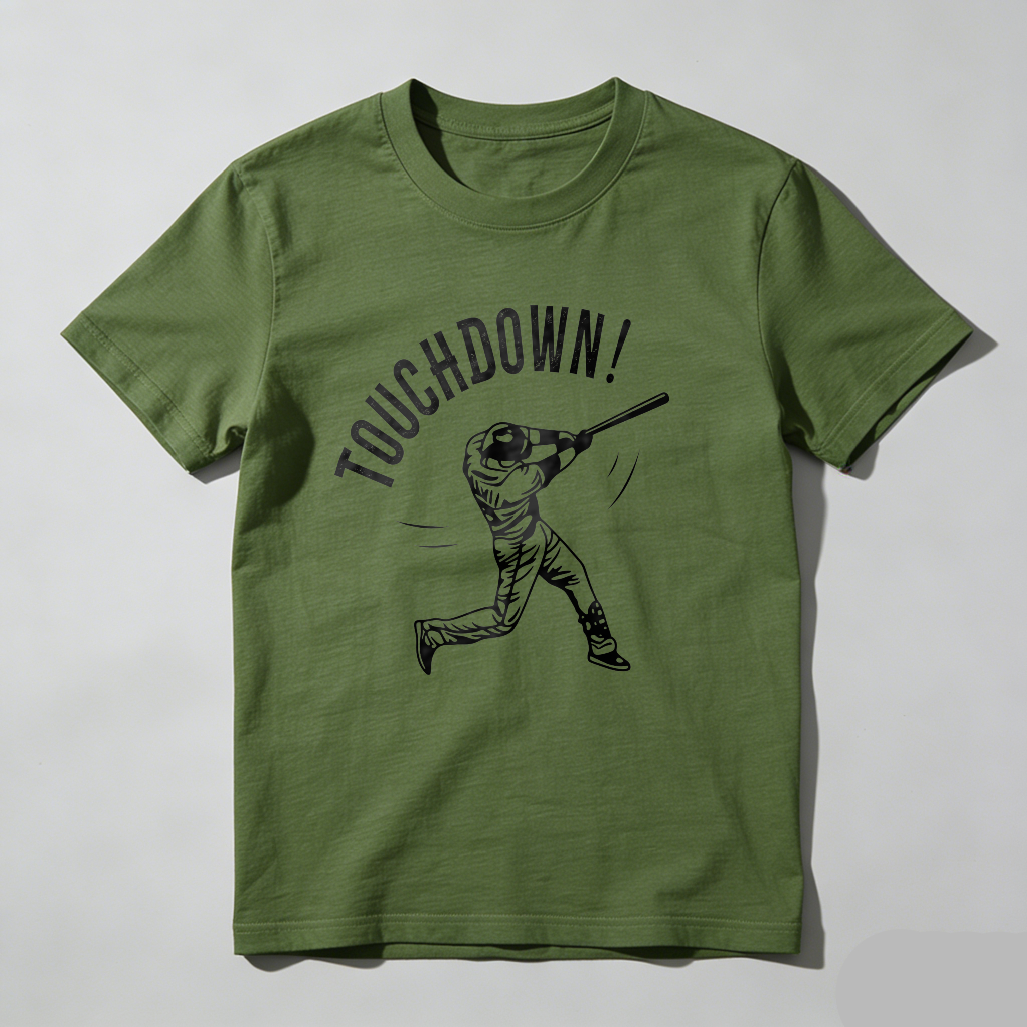 Dorawear™ Baseball Player Hitting with Bat Touchdown T-Shirt