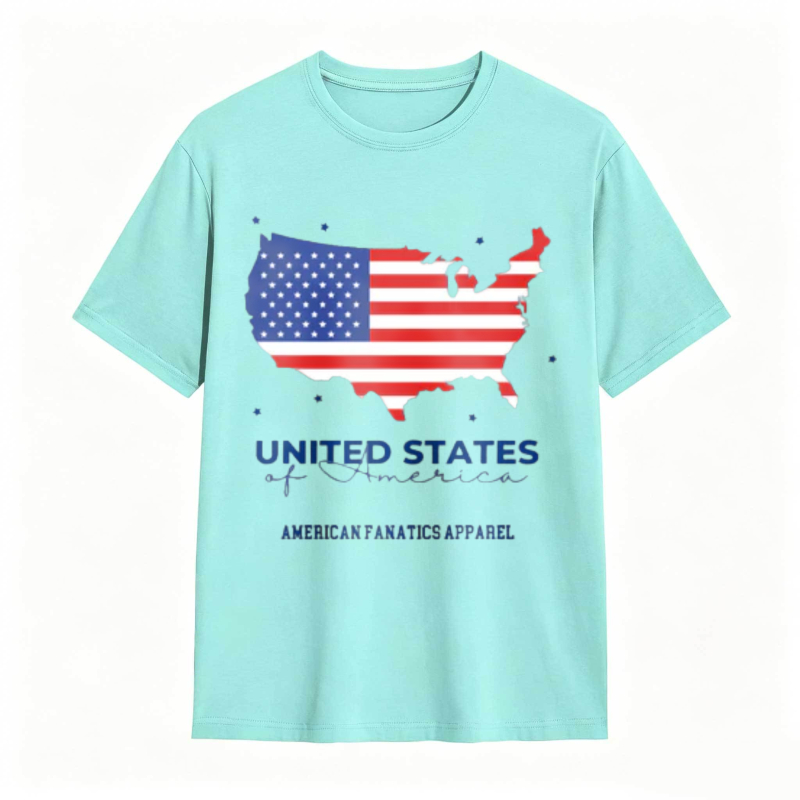 United States Map With American Flag Design T-shirt