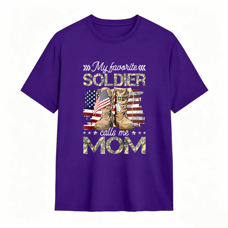 Dorawear™ Soldier Mom American Flag And Military Boots Design Unisex Classic T-shirt