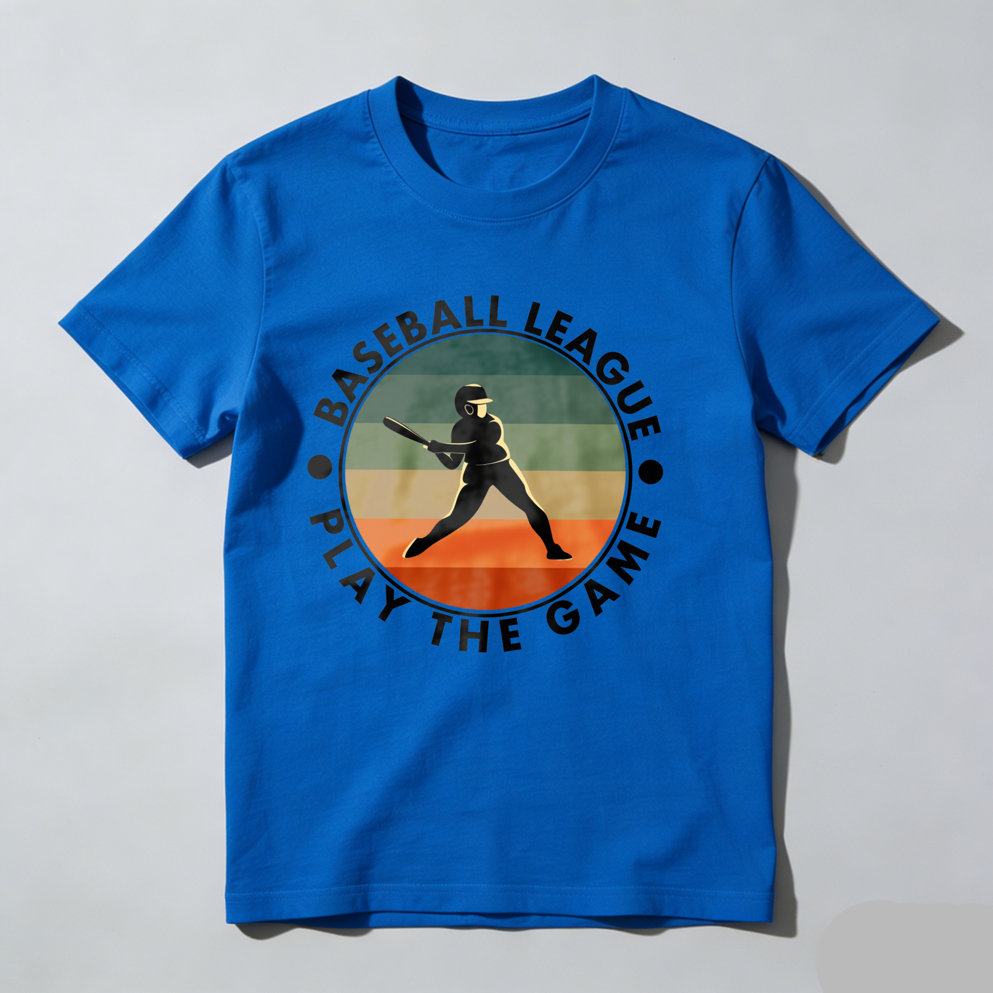 Dorawear™ Baseball Player Silhouette Retro Gradient Circle Design  T Shirt