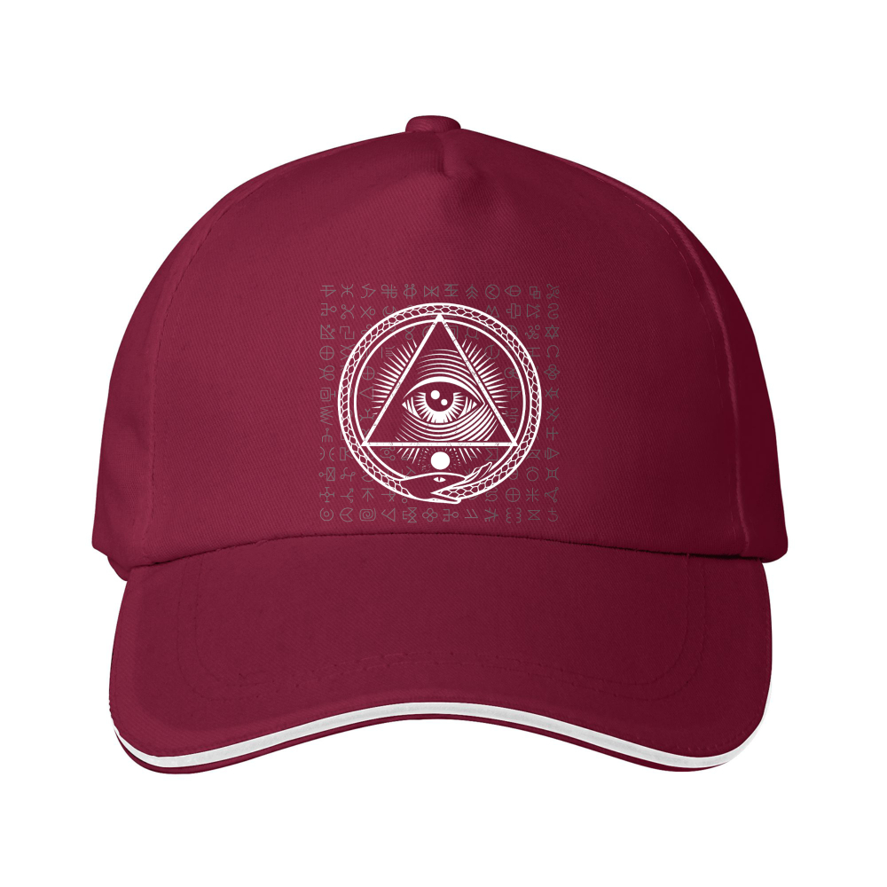 Dorawear™  Baseball Cap With All Seeing Eye And Symbolic Text And Fashion Statement