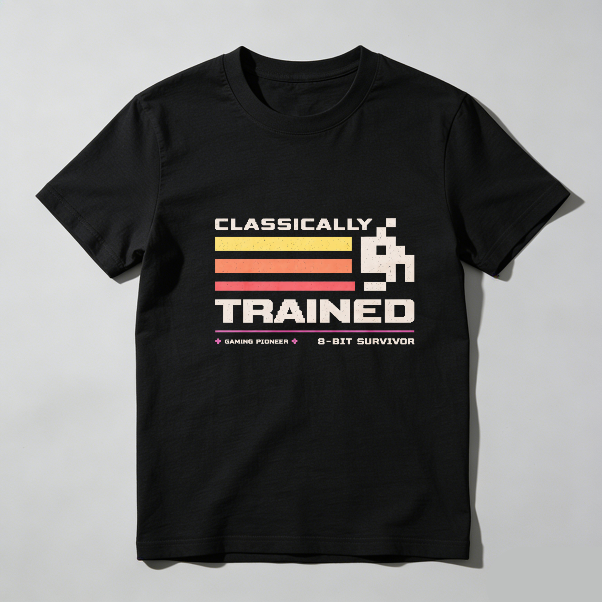 Dorawear™ Classically Trained Gaming Pioneer 8 Bit Survivor Pure Cotton Short Sleeve T Shirt-Dorawear