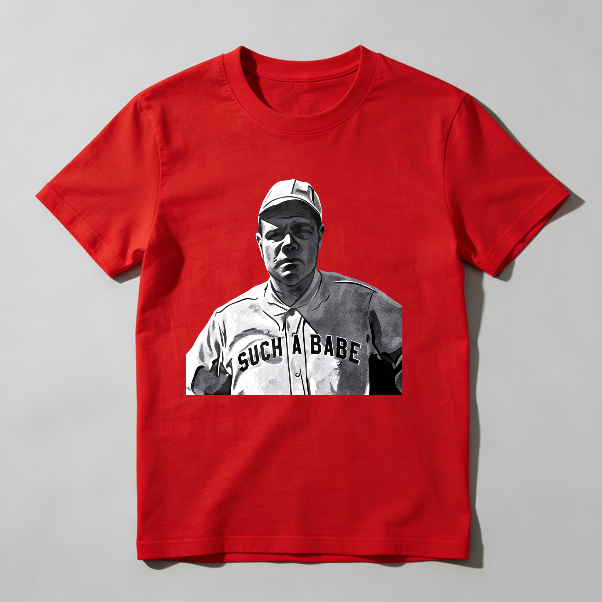 Dorawear™Babe Ruth Baseball Player Portrait Print T Shirt