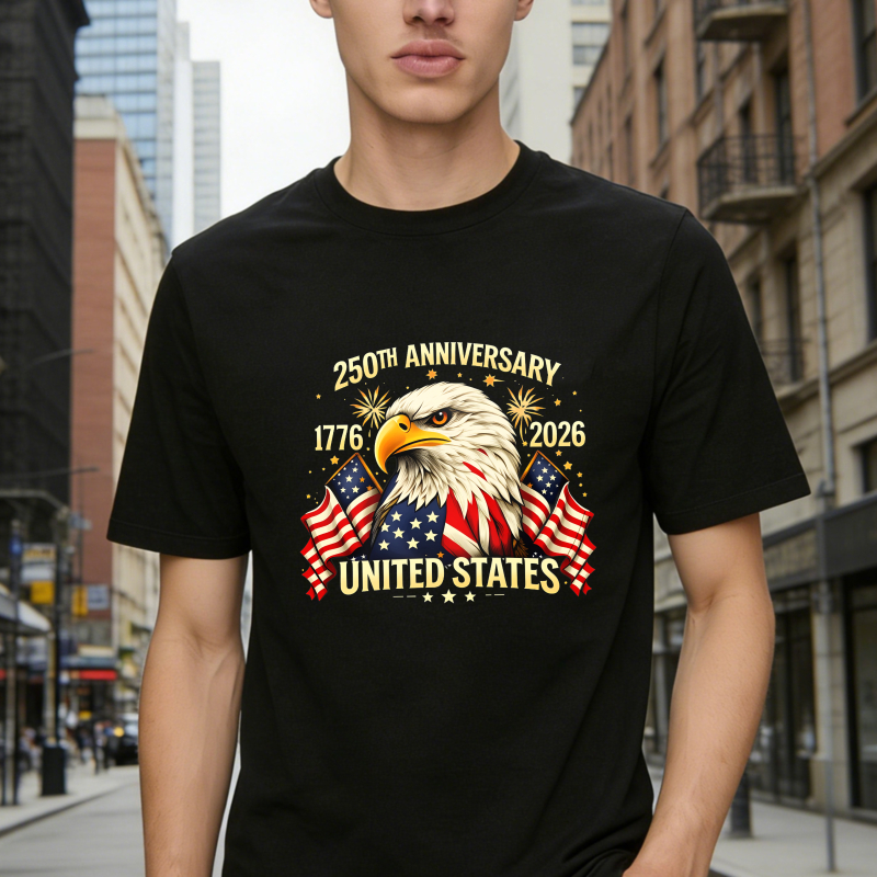 Dorawear™ American Eagle With Flags And 250th Anniversary Text United States 1776 2026 Unisex Classic T-shirt