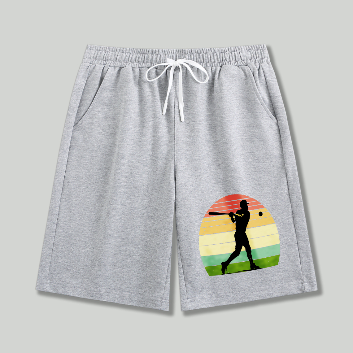 Dorawear™ Baseball Player Sunset Silhouette Shorts-Dorawear